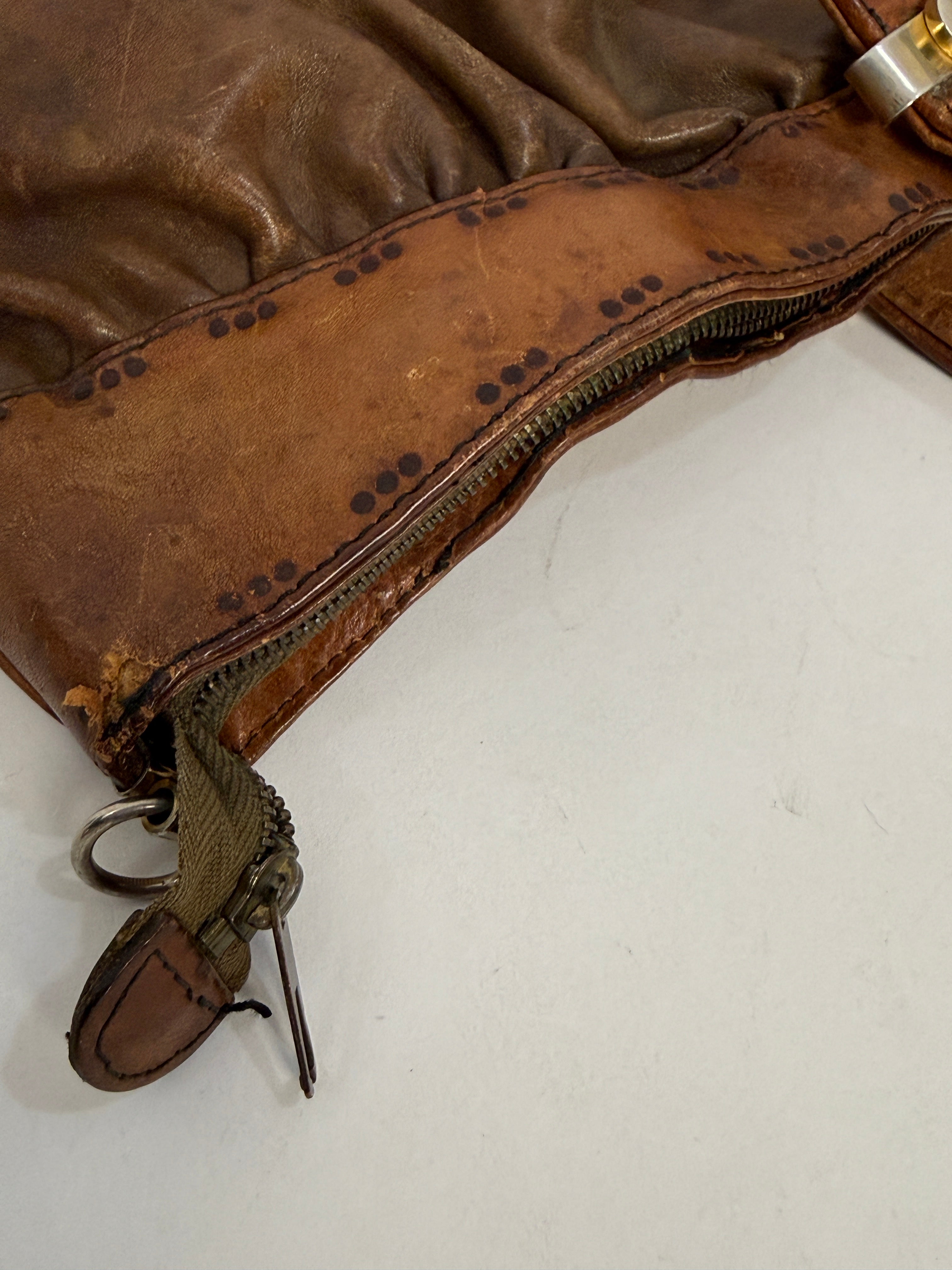 Borsa vintage in pelle marrone - Gabbrielli