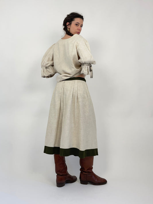 Completo vintage in lino e cotone