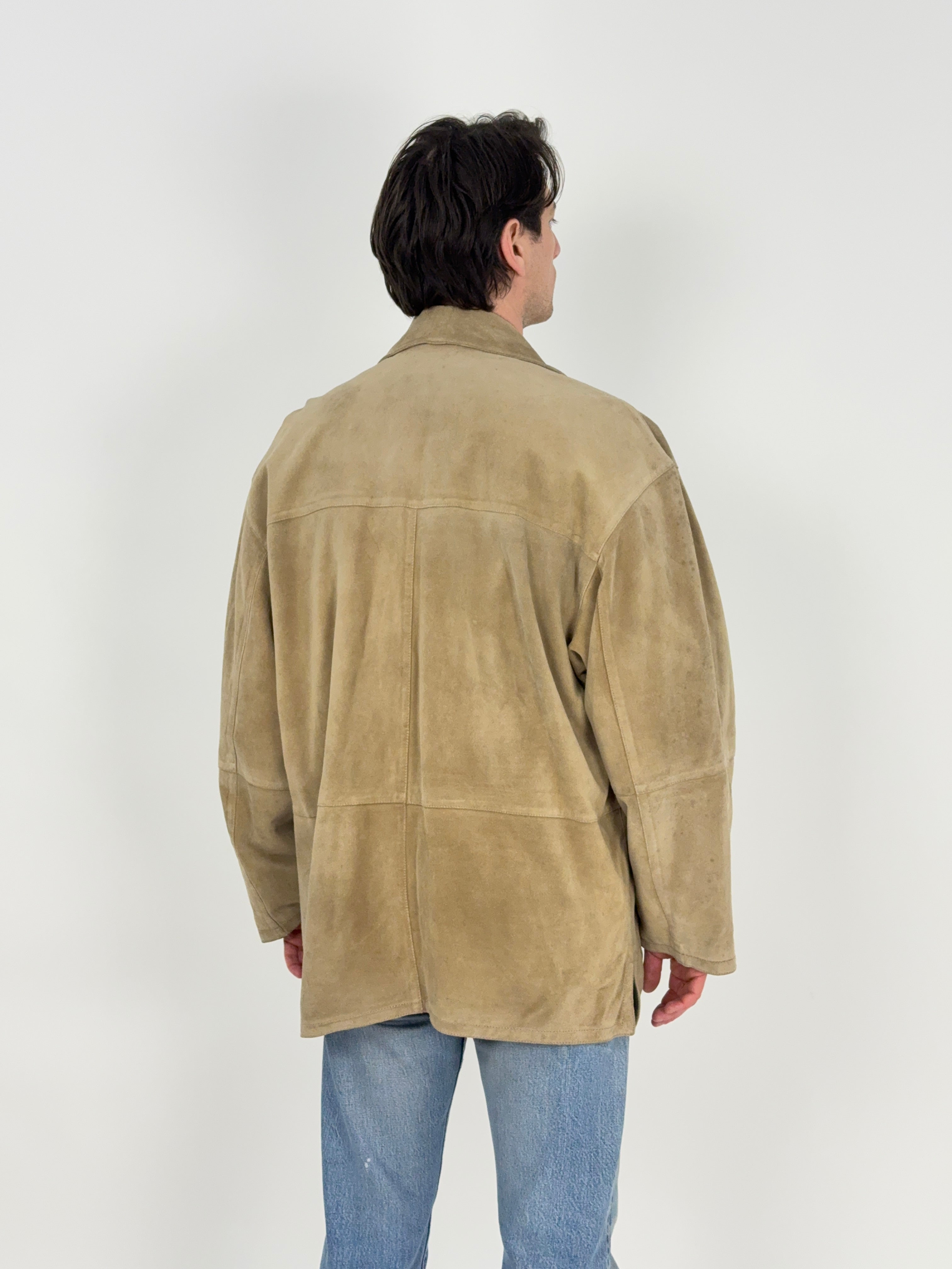 Giacca in pelle scamosciata