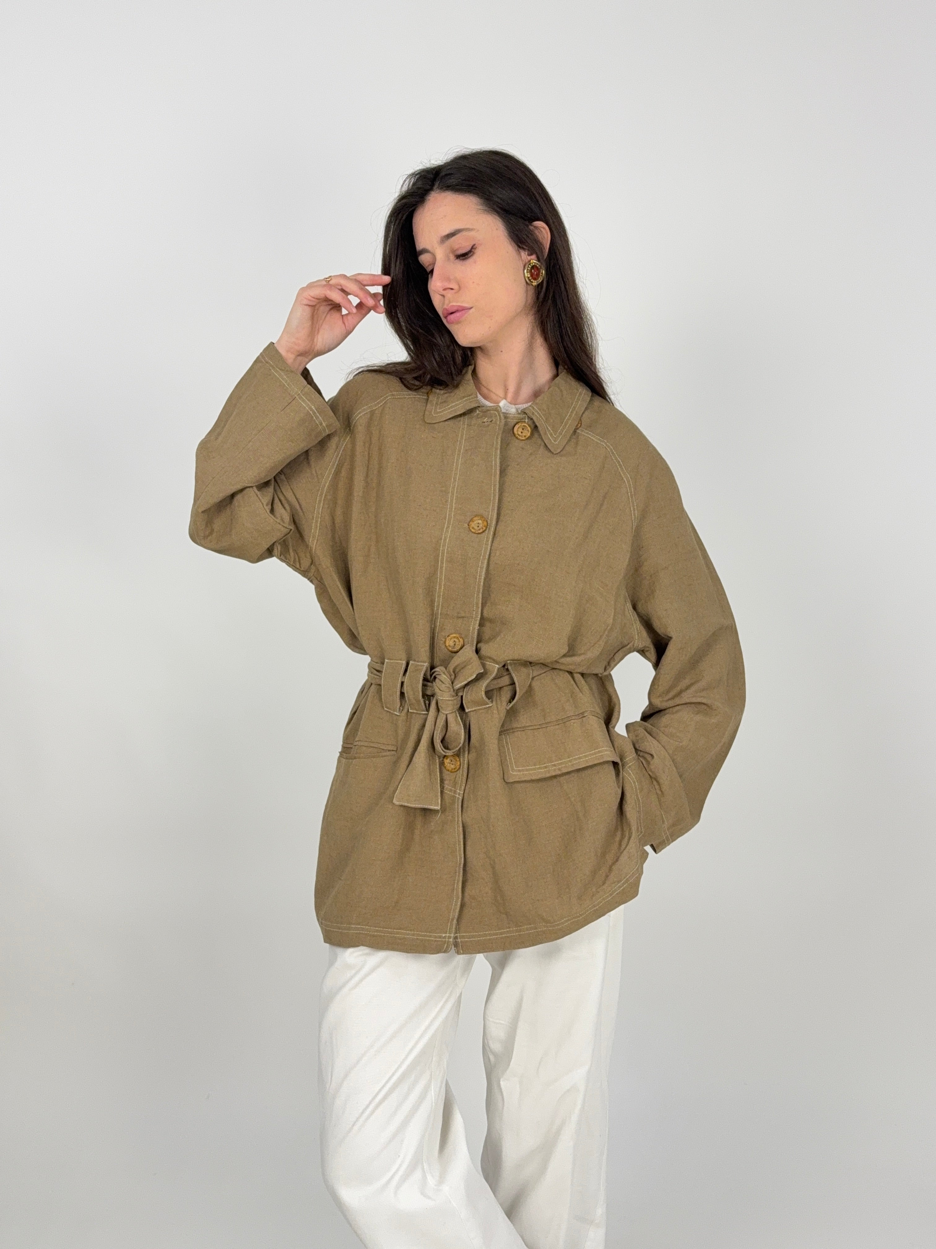 Giacca Sahariana vintage in Lino