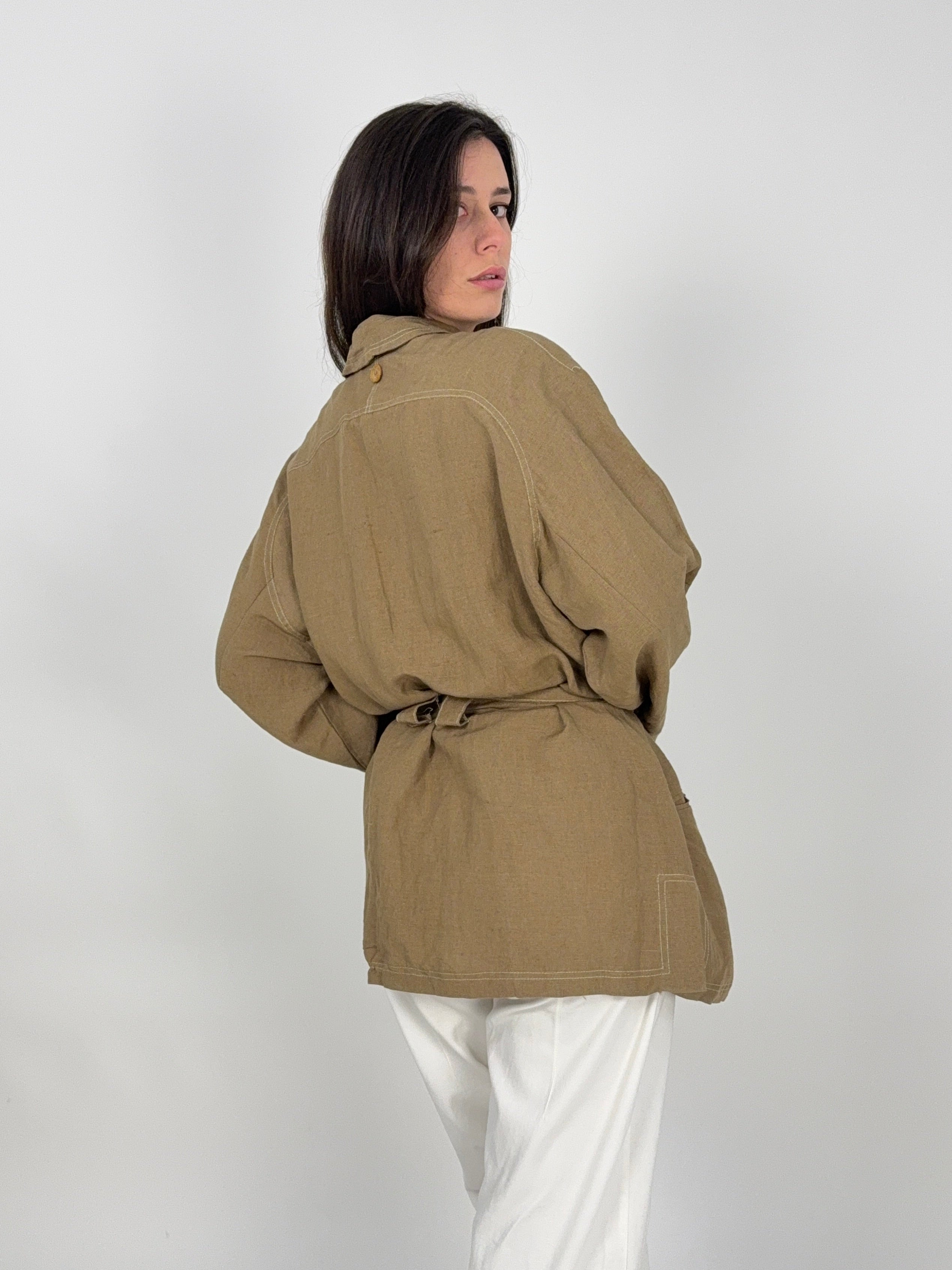 Giacca Sahariana vintage in Lino