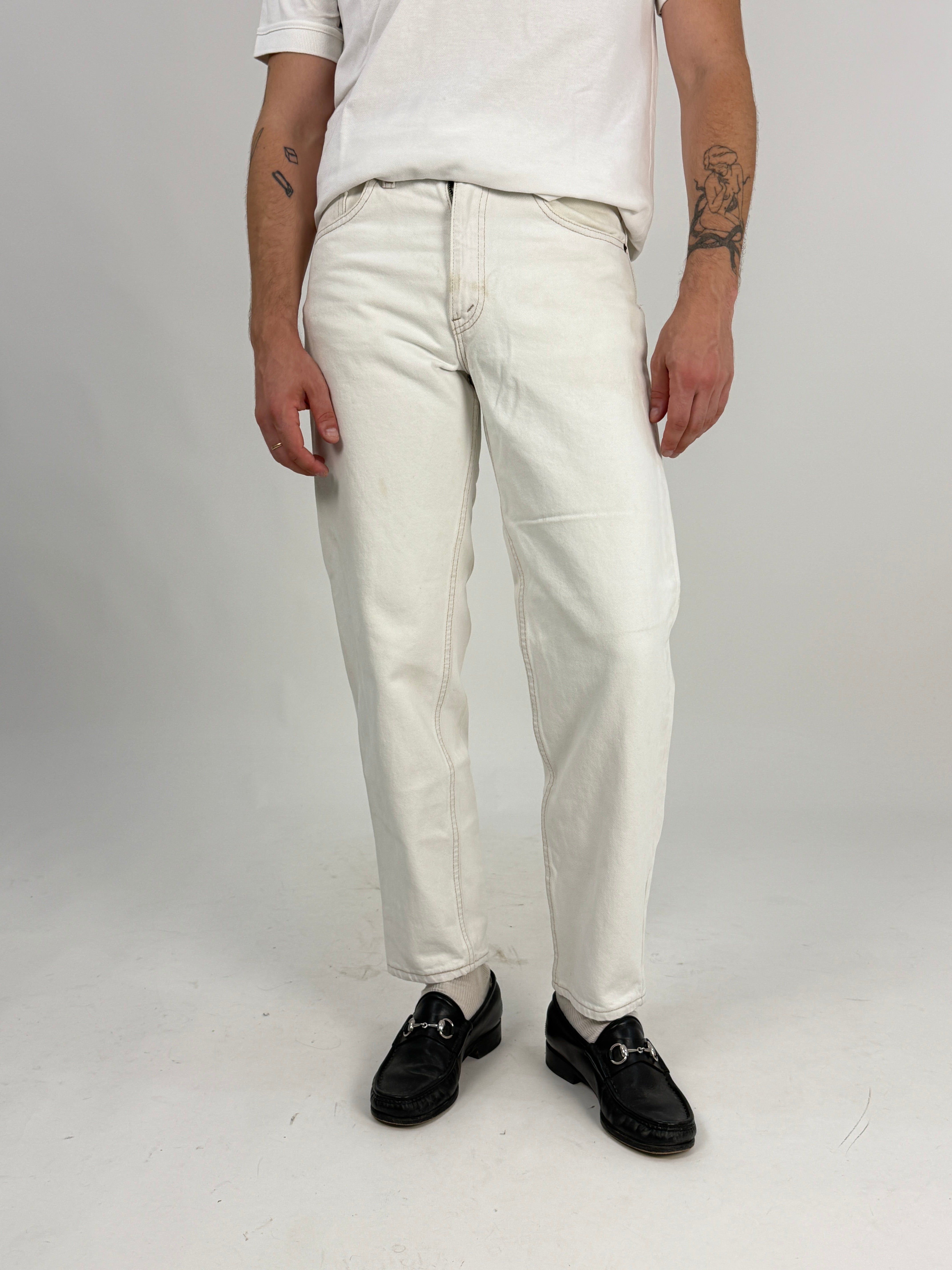 Levi's 550 Relaxed Fit Bianco Tinto - vista frontale