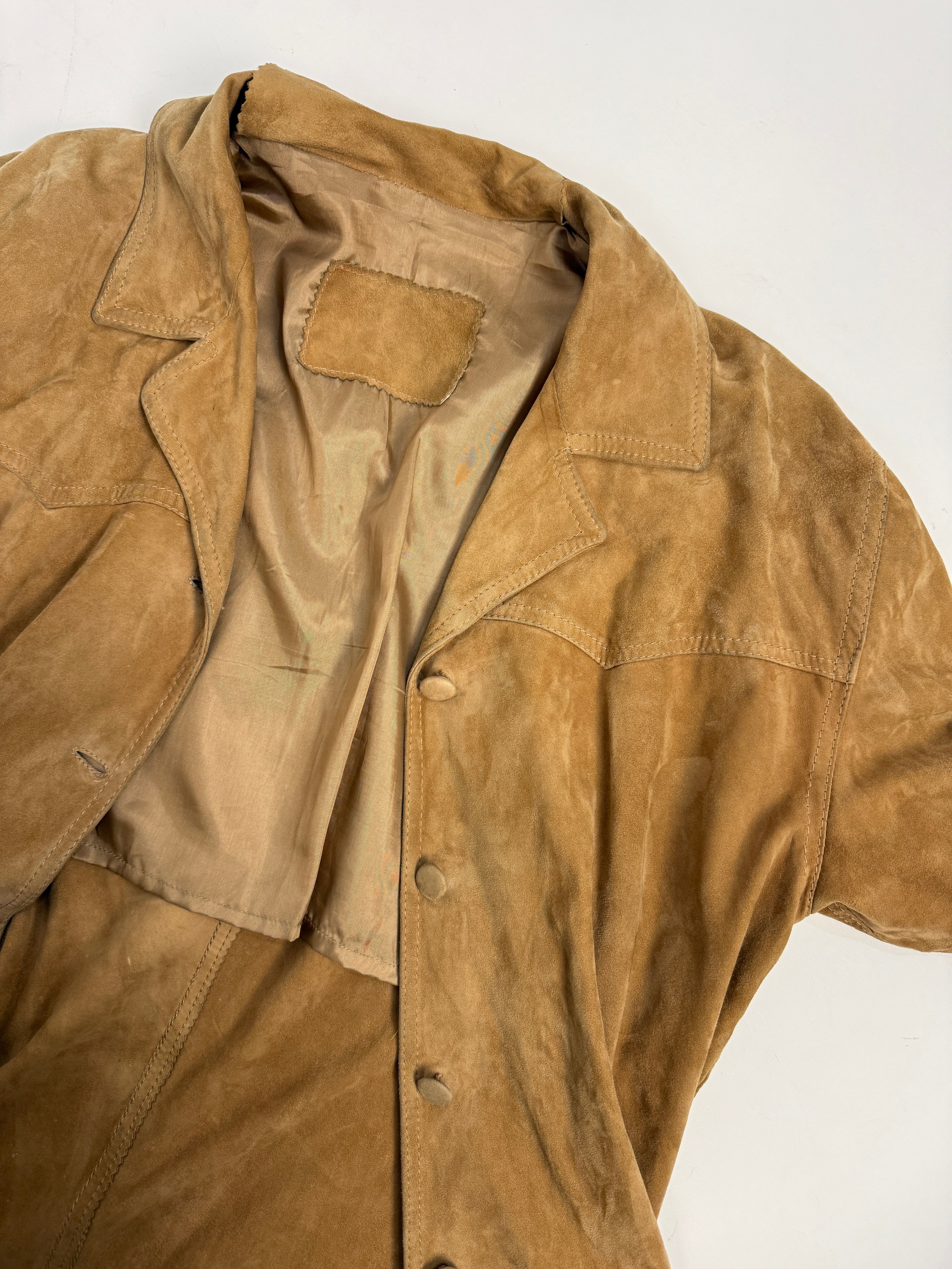 Camicia over in pelle scamosciata vintage