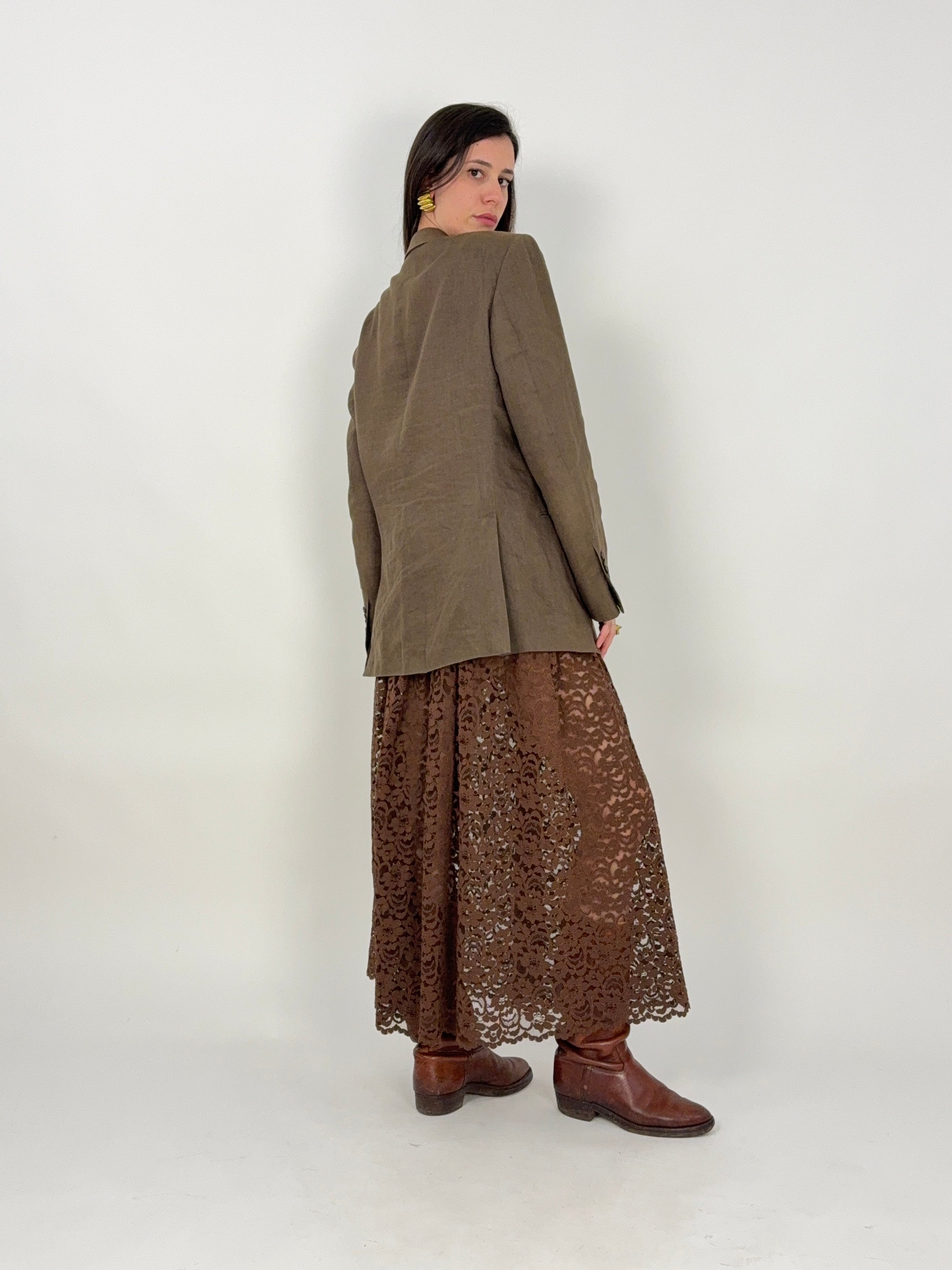 Gonna vintage lunga sartoriale in pizzo
