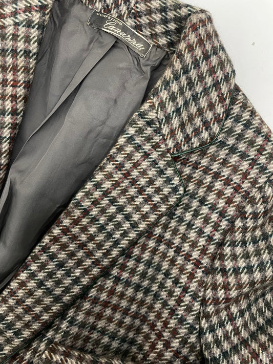 Giacca cropped in lana pied de poule