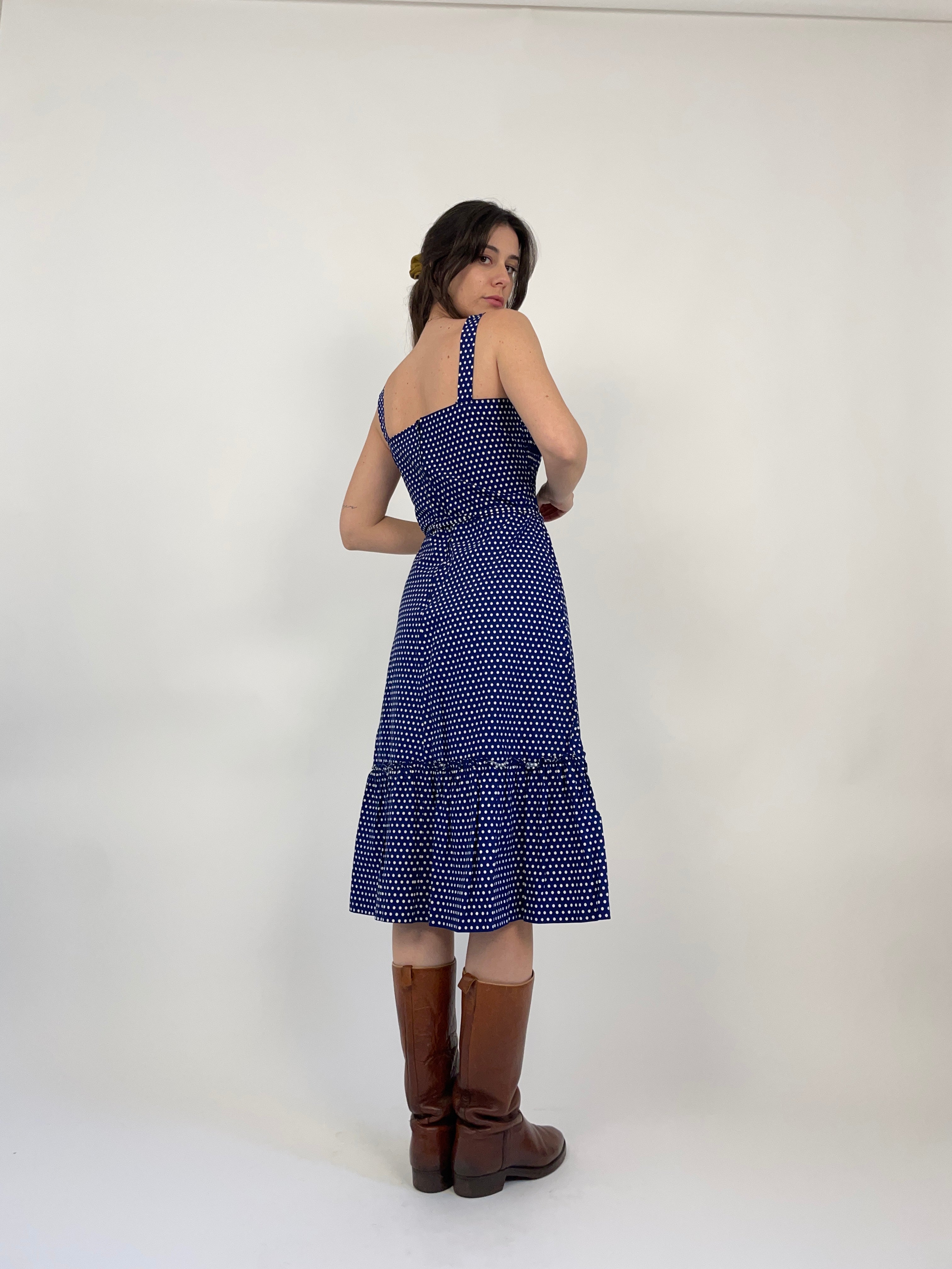 Abito midi a pois anni '70