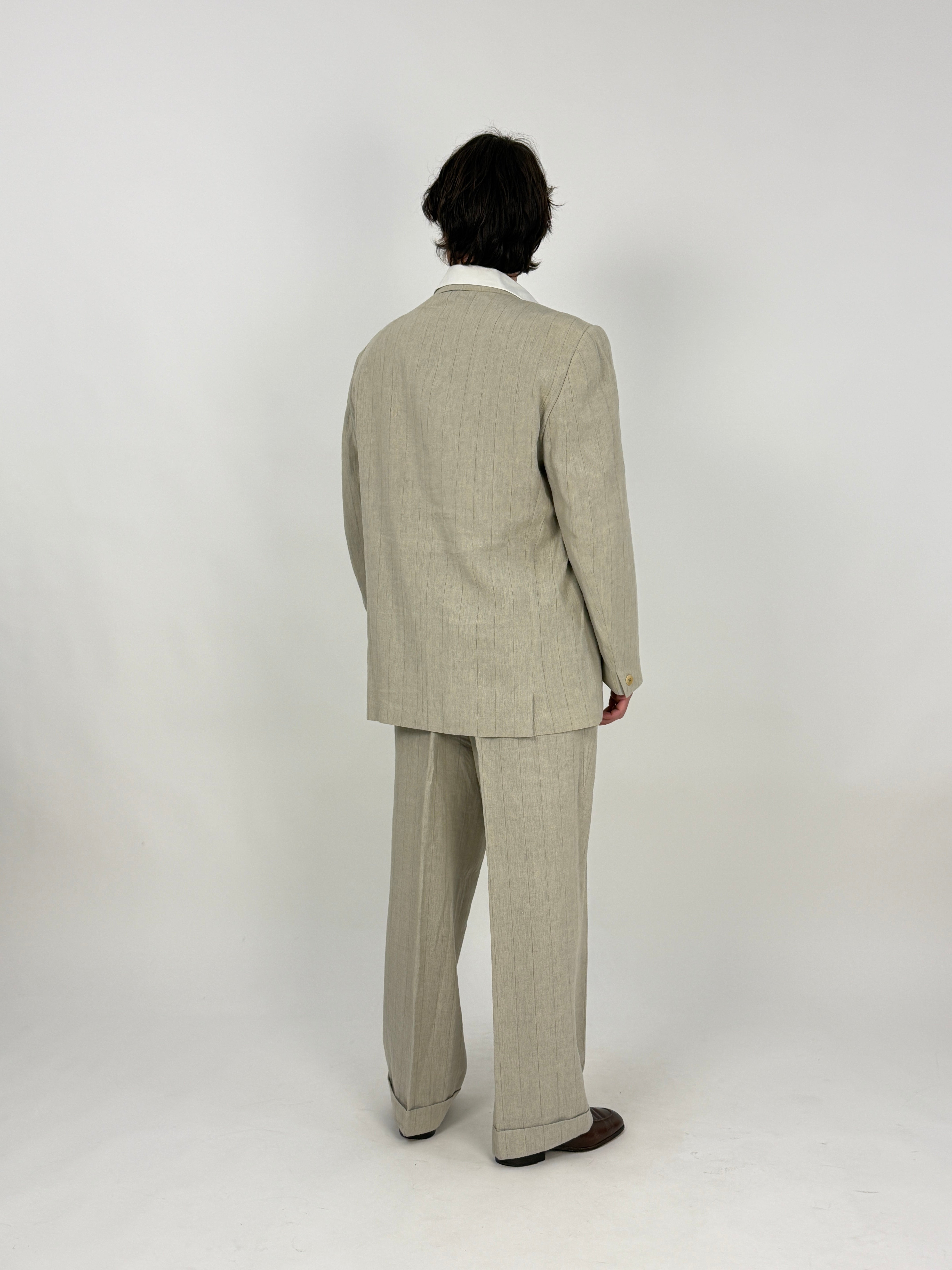 Completo Istante by Gianni Versace - gessato in lino anni '80