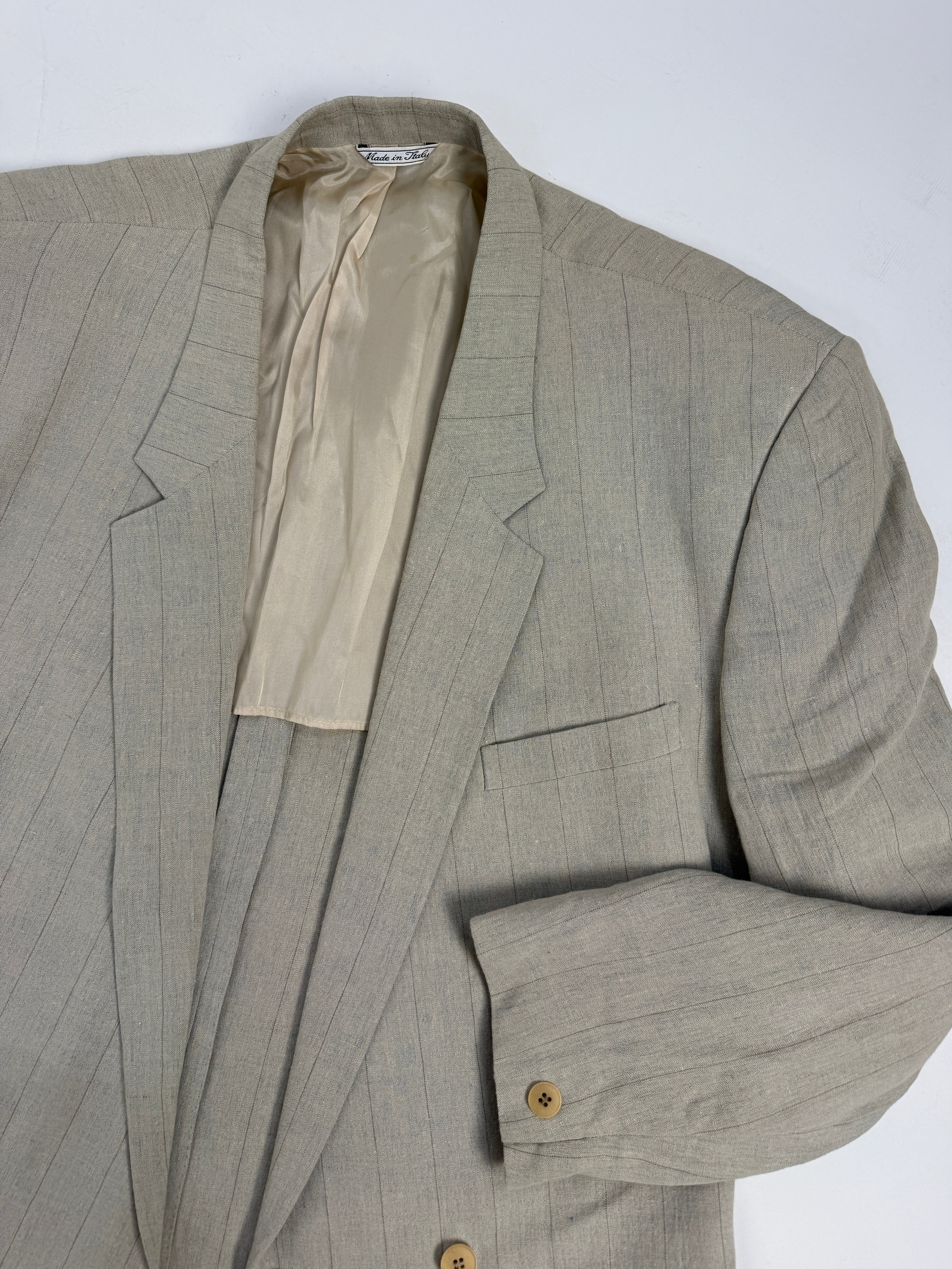 Completo Istante by Gianni Versace - gessato in lino anni '80