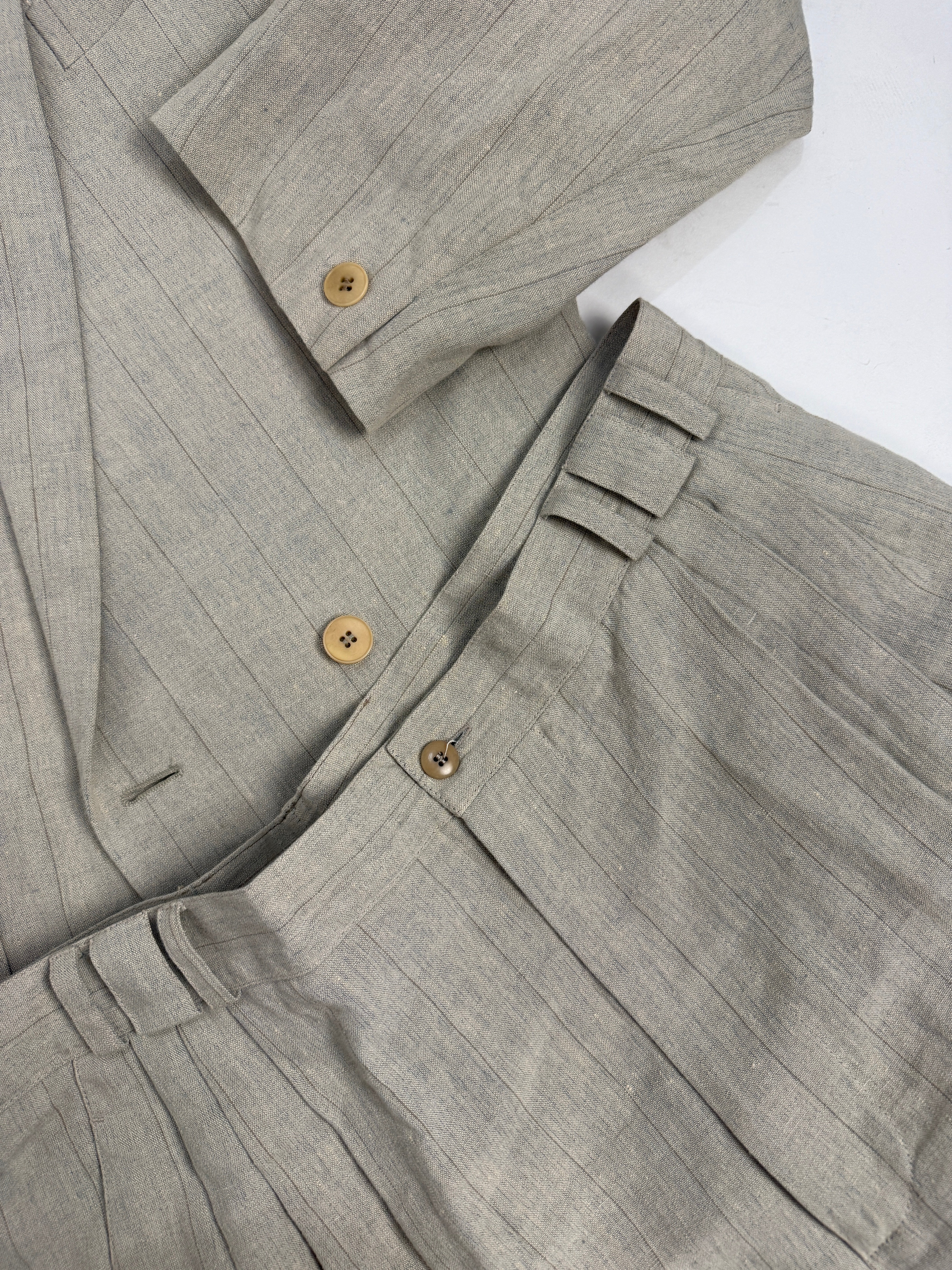 Completo Istante by Gianni Versace - gessato in lino anni '80