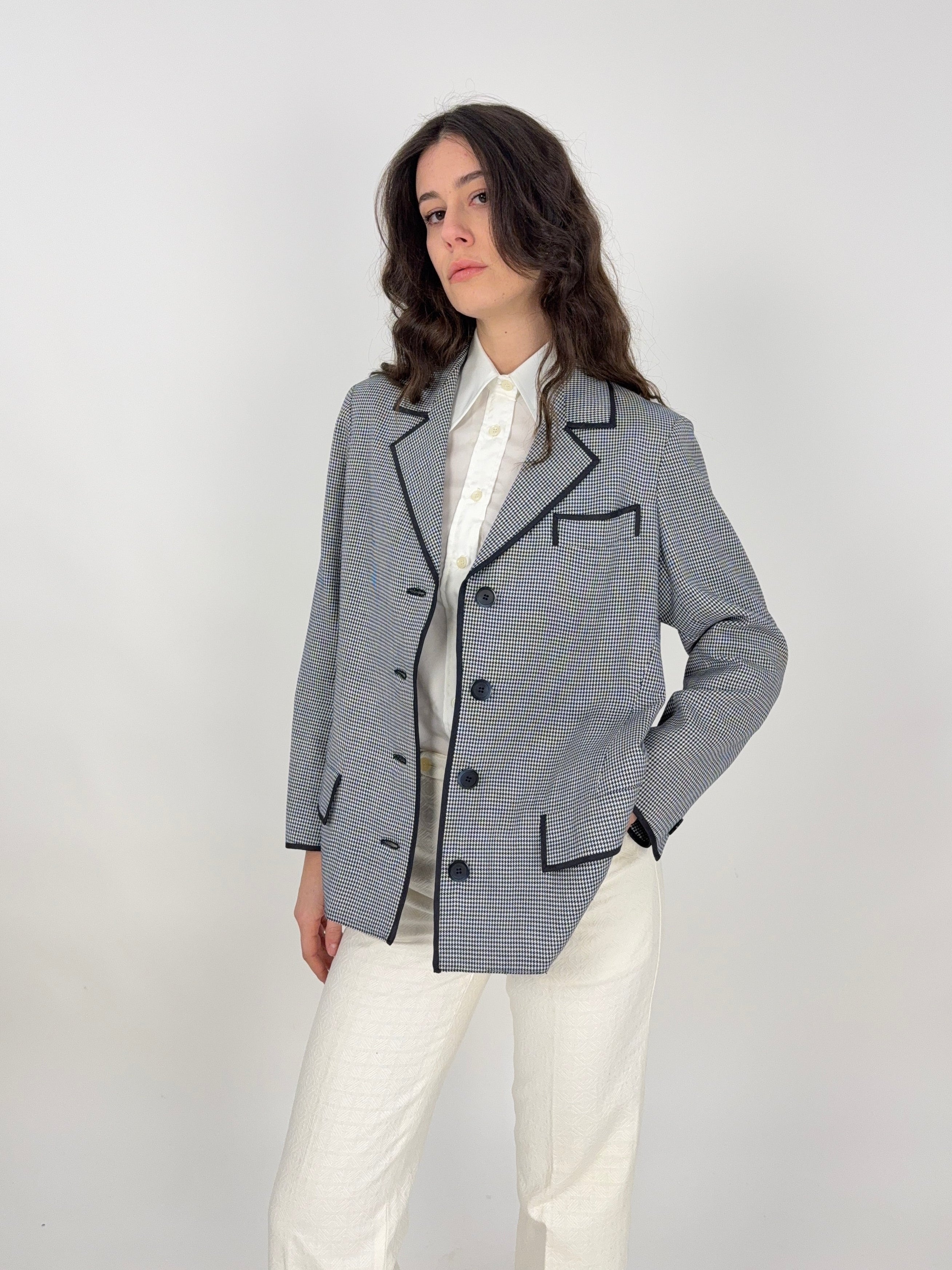 Giacca Nina Ricci Boutique Paris pied de poule anni '80