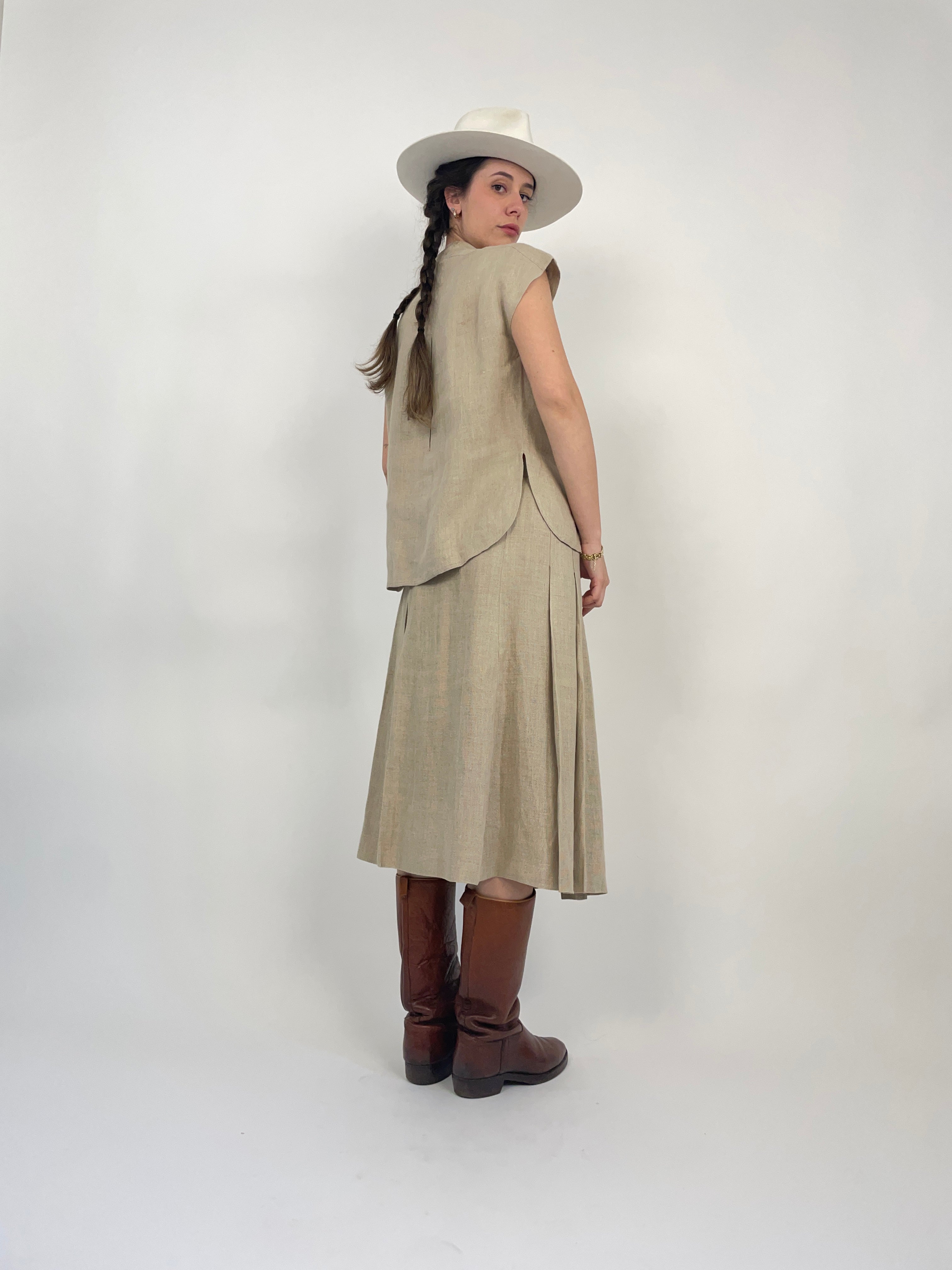 Completo sartoriale vintage in puro lino