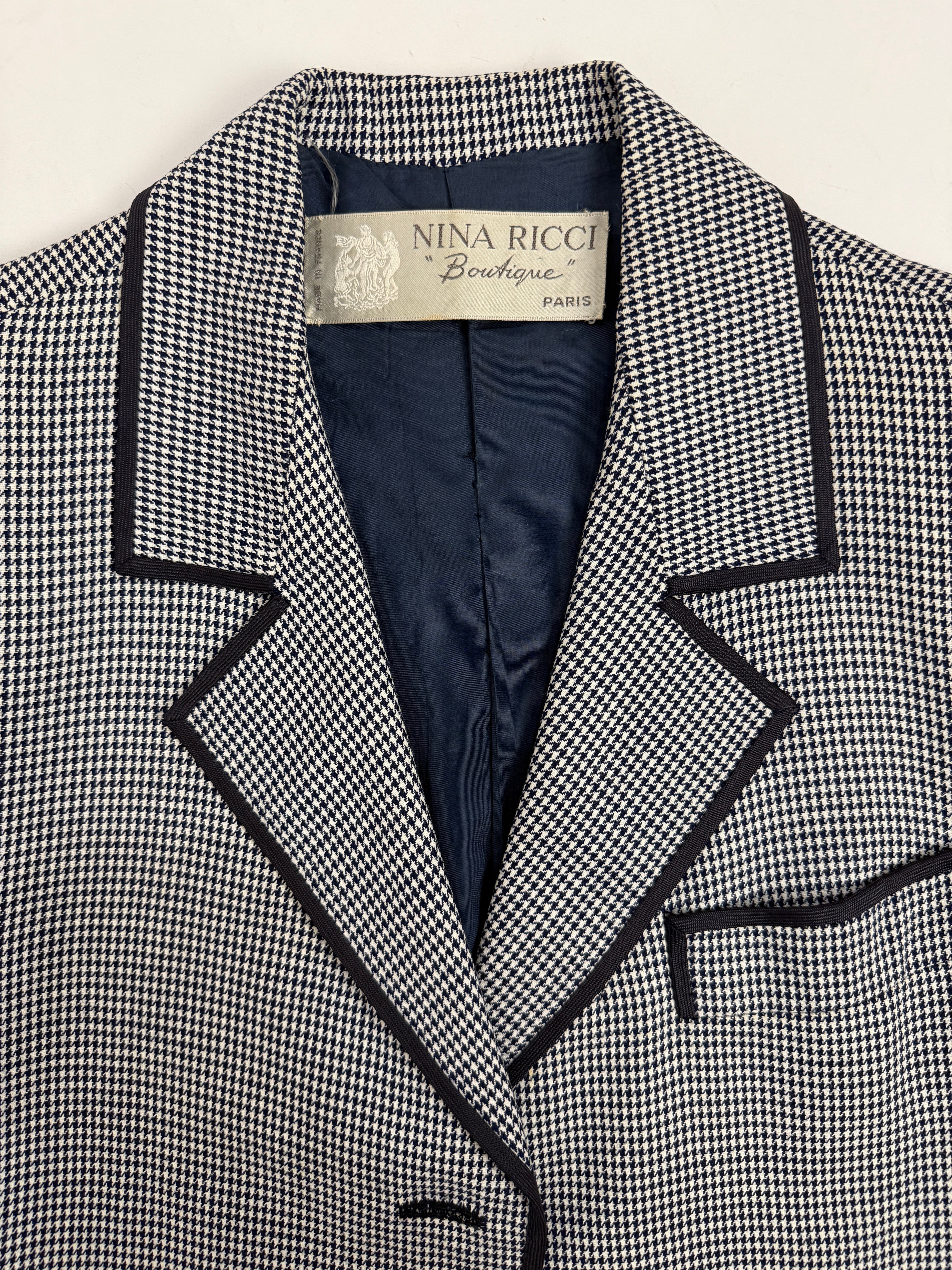 Giacca Nina Ricci Boutique Paris pied de poule anni '80