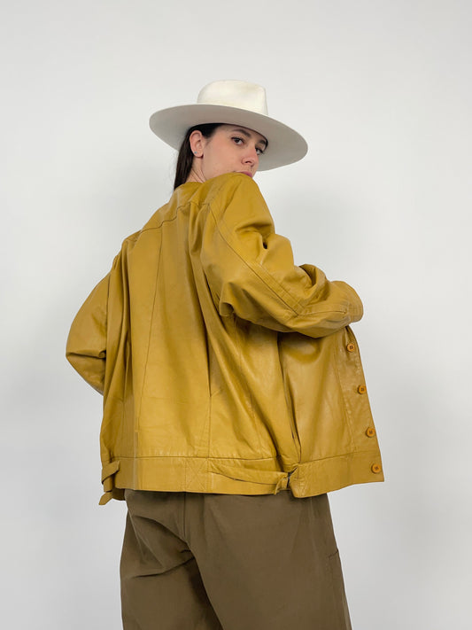 Giacca anni '80 in vera pelle