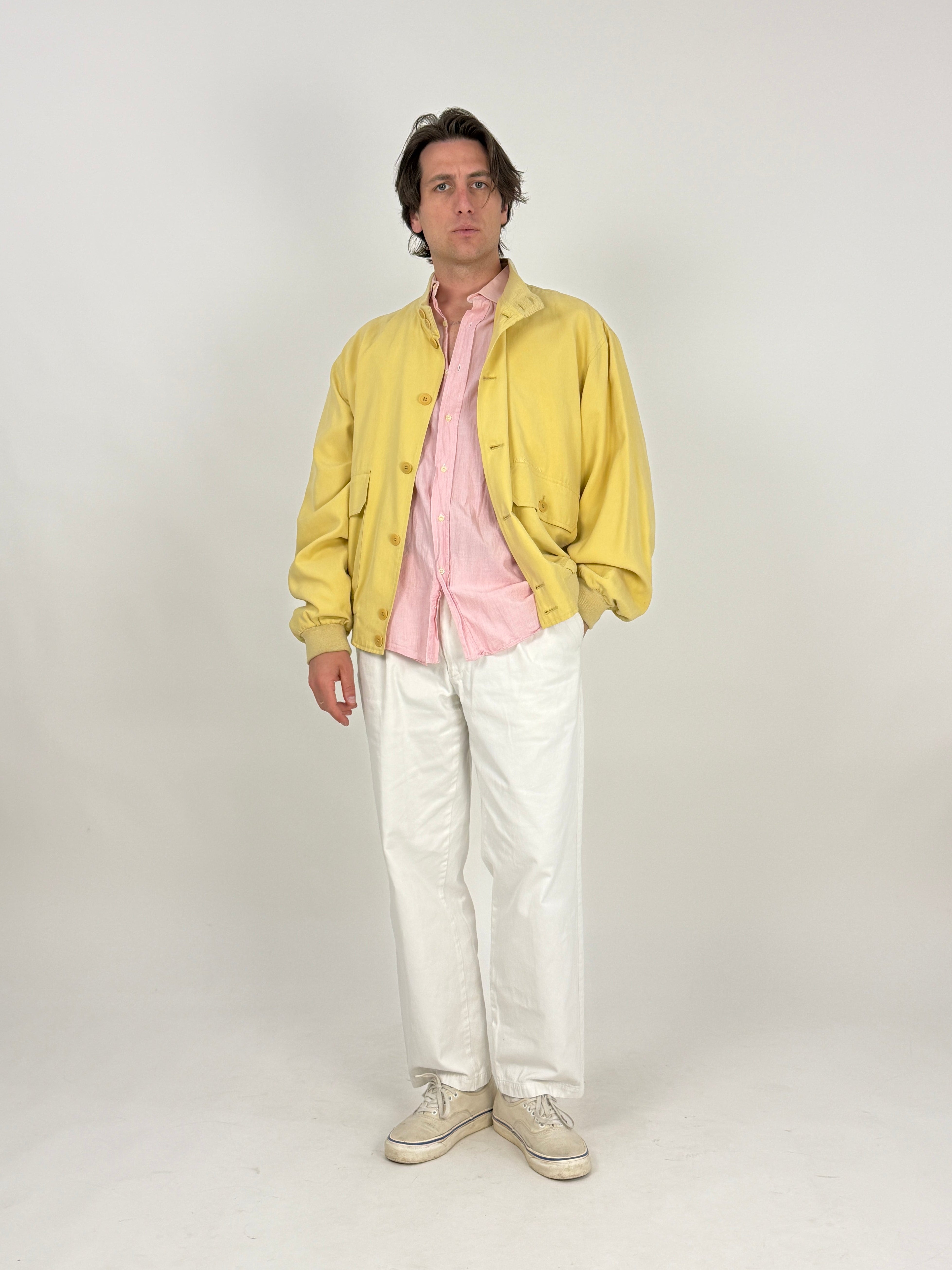 giubbino leggero les compains vintage color giallo pastello