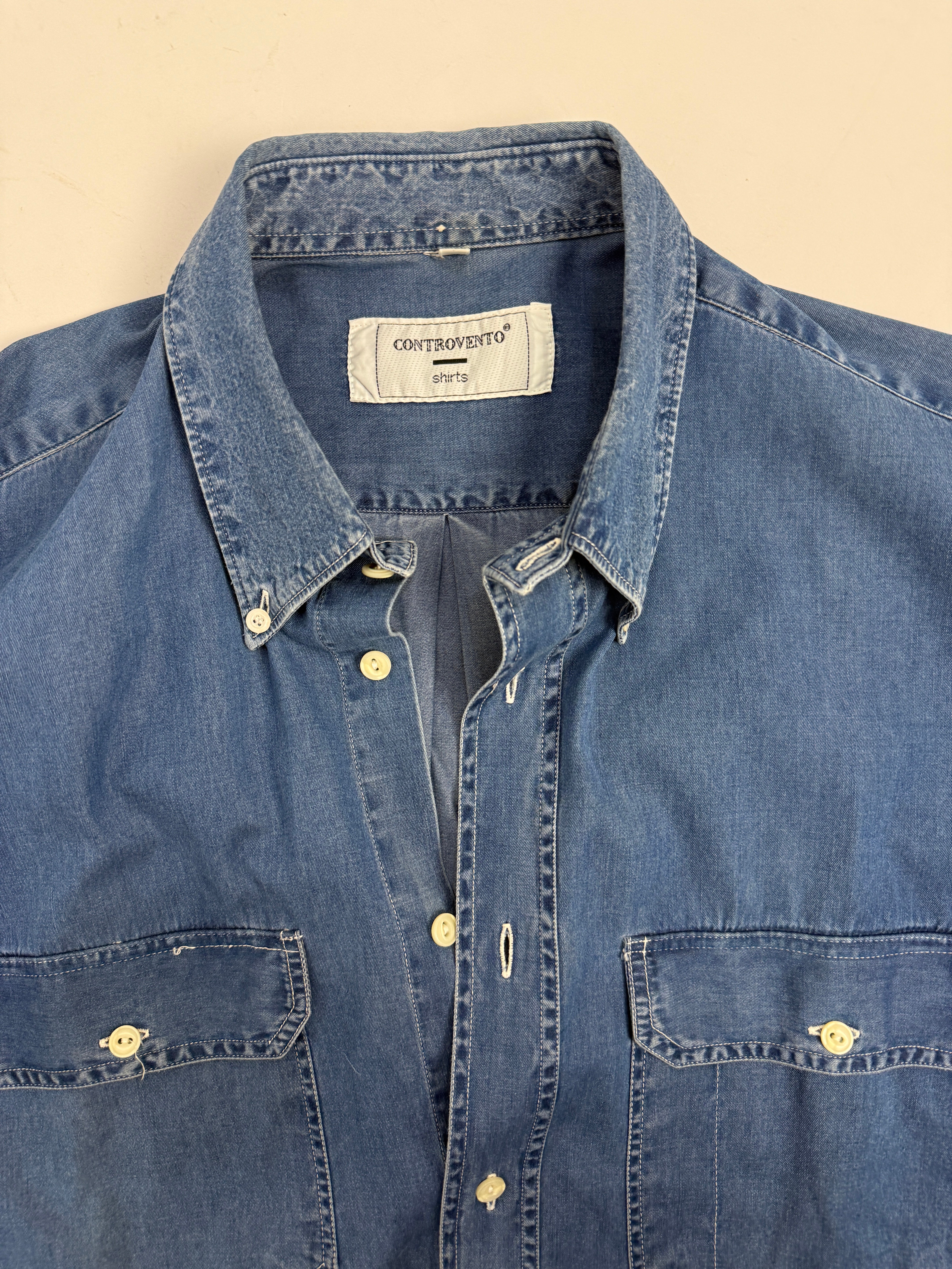Camicia blu denim anni '80