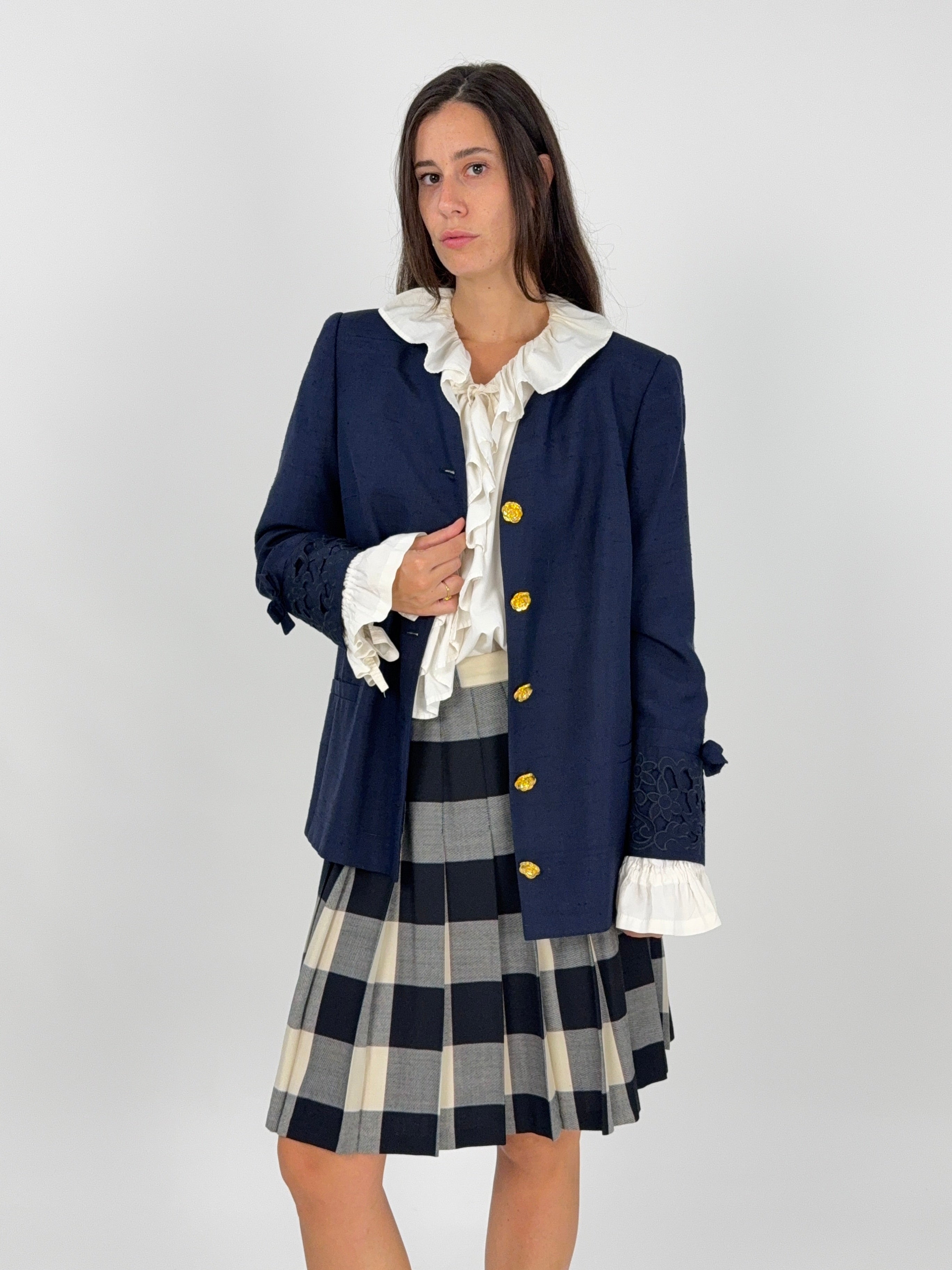 Giacca Carisma by Valentino Seta Shantung Anni '80 - Taglia 44