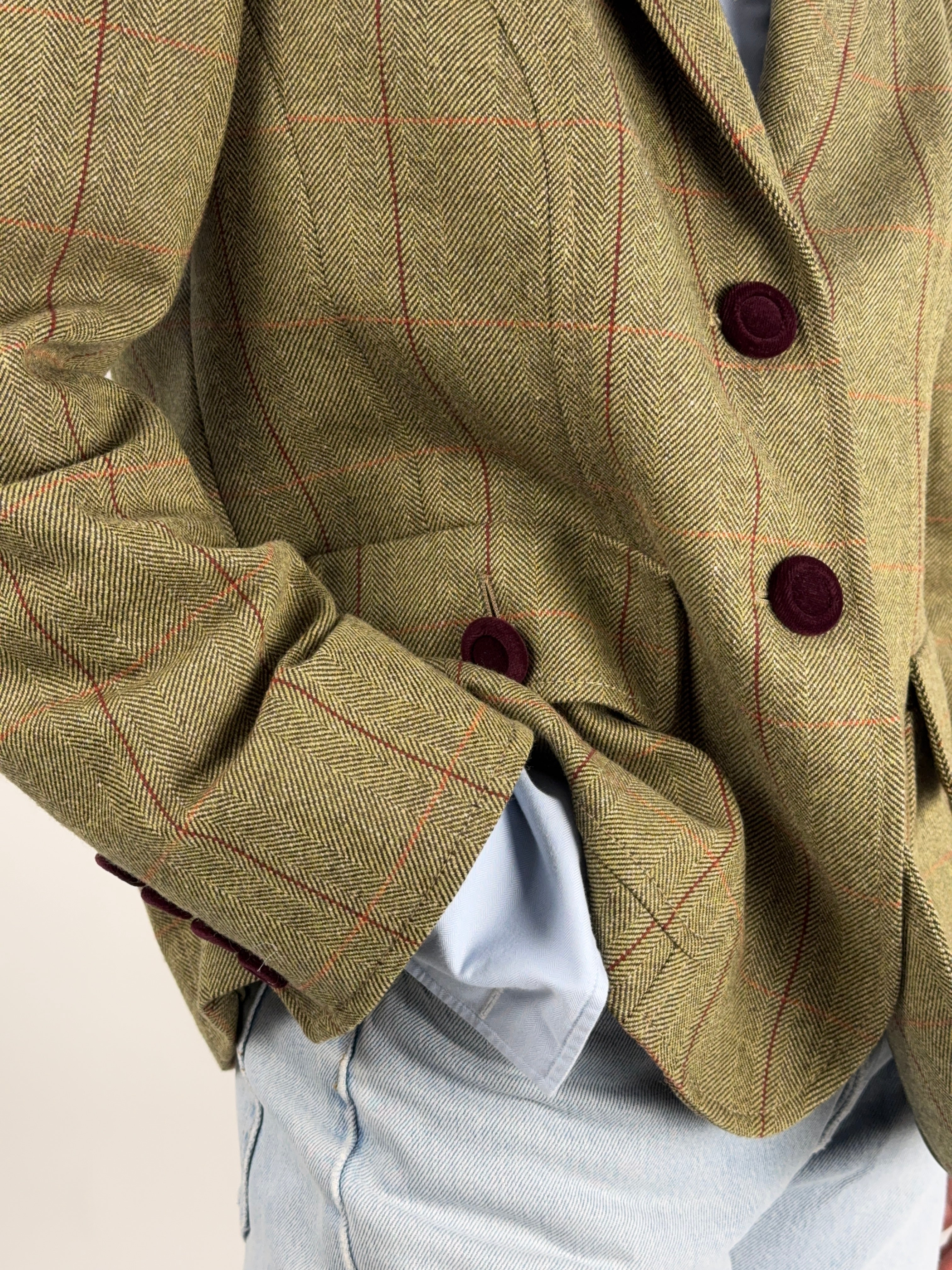 Giacca Vintage Paola Antonini Lana Spigata Colletto Velluto - Taglia 44