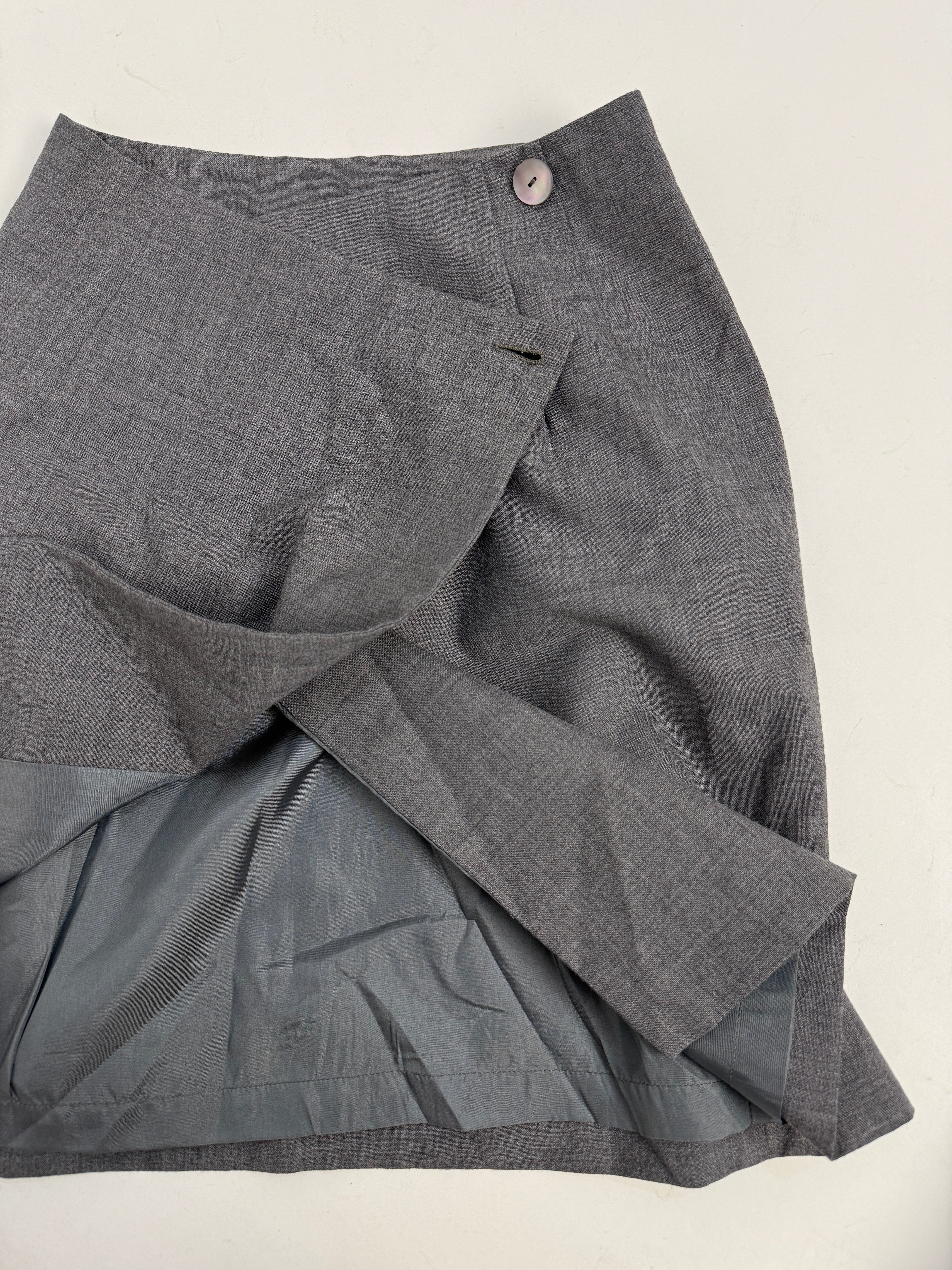 Minigonna vintage a portafoglio grigia