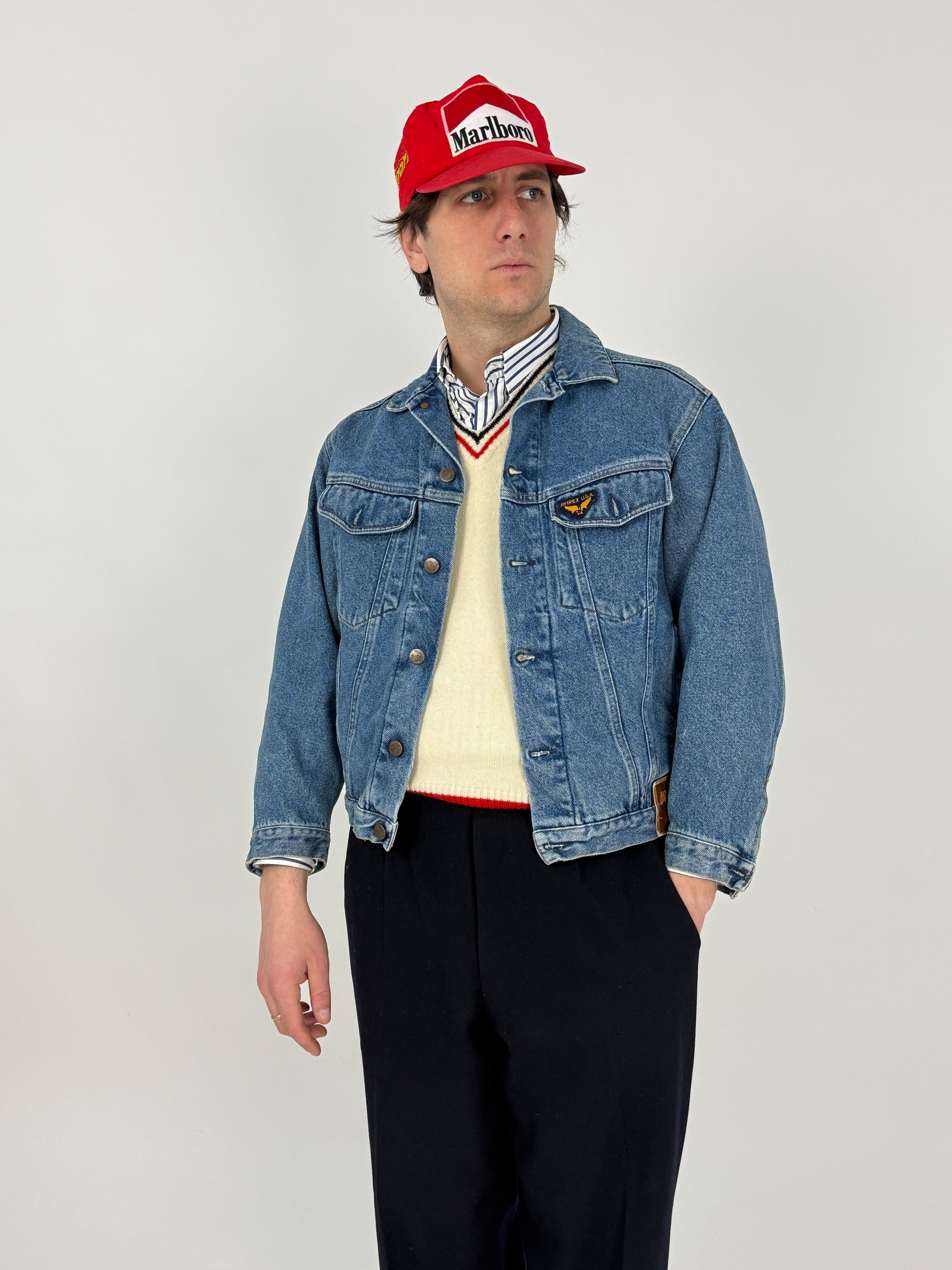 Avirex U.S.A. denim trucker jacket