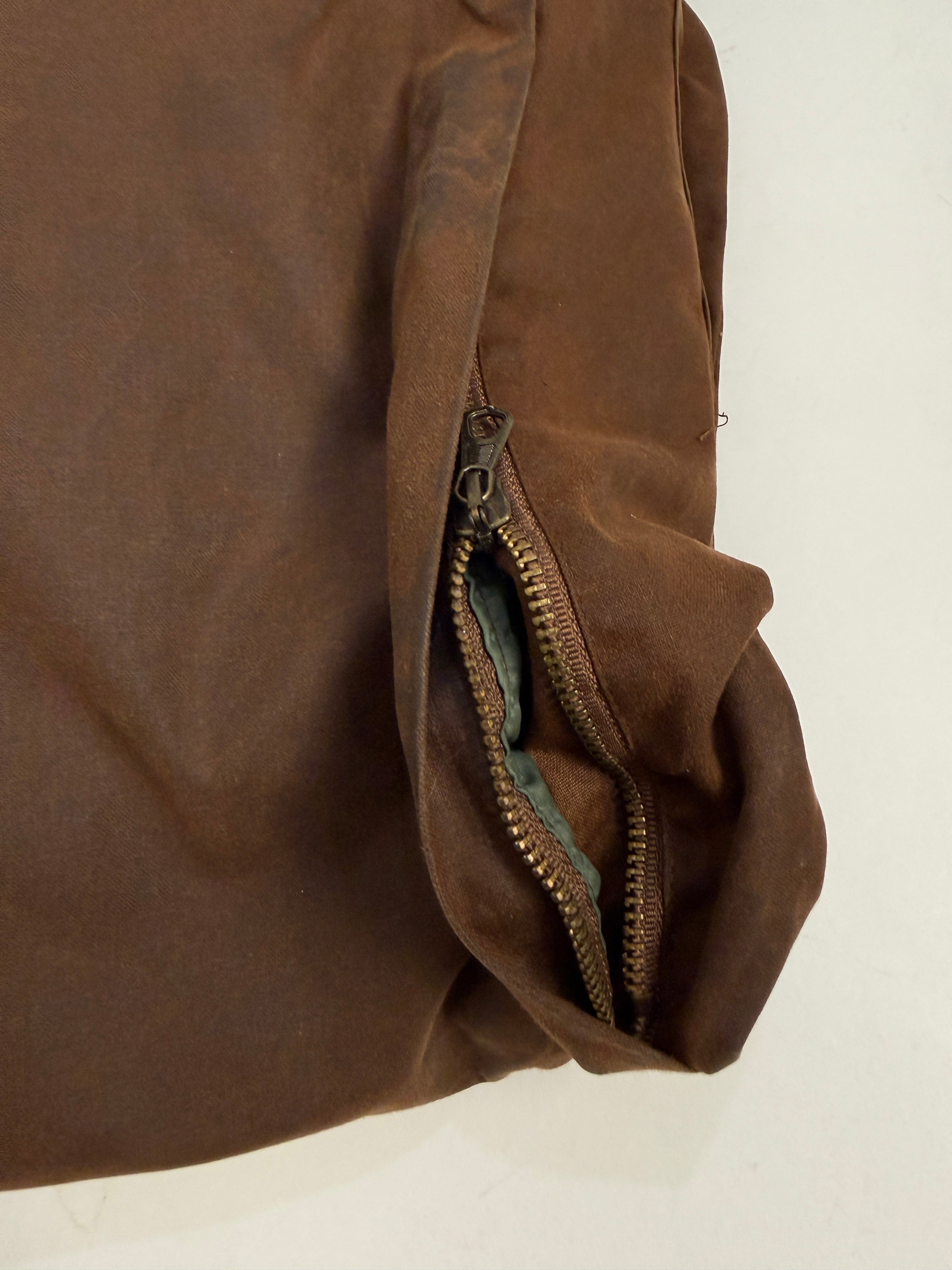 Giacca Cerata Waterville vintage marrone con collo in pelle