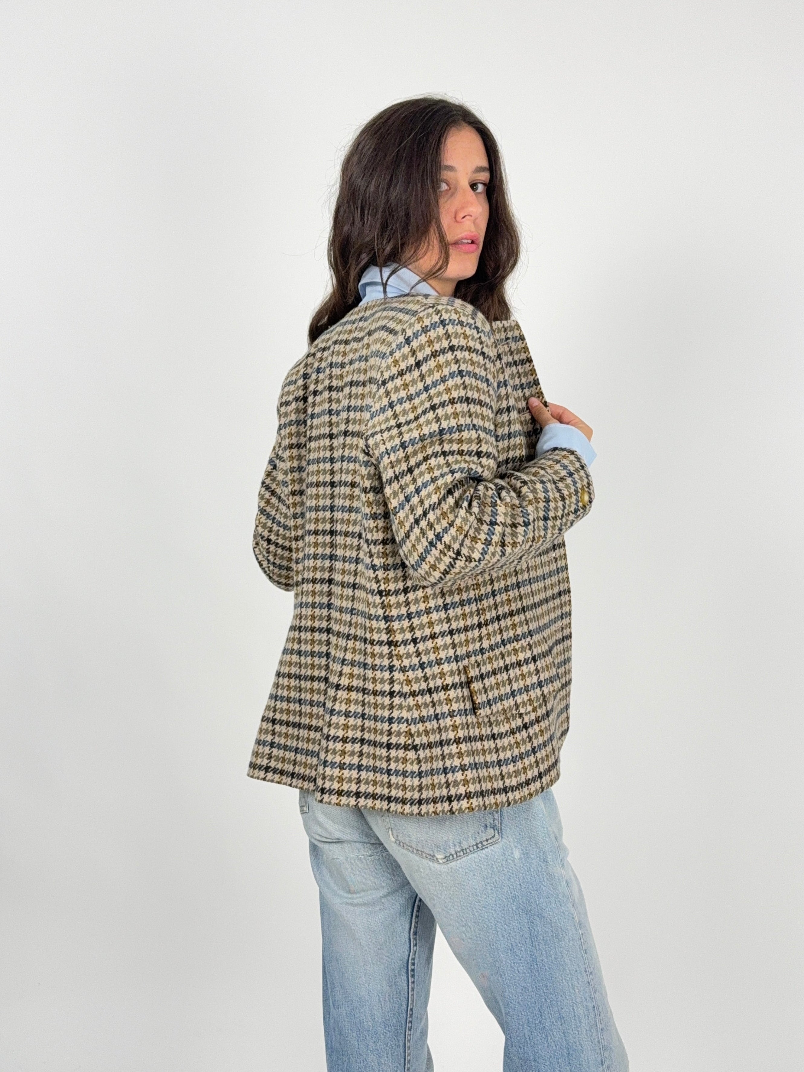 Giacca bouclé pied de poule Kilt Alessandrini Roma anni 80 - retro
