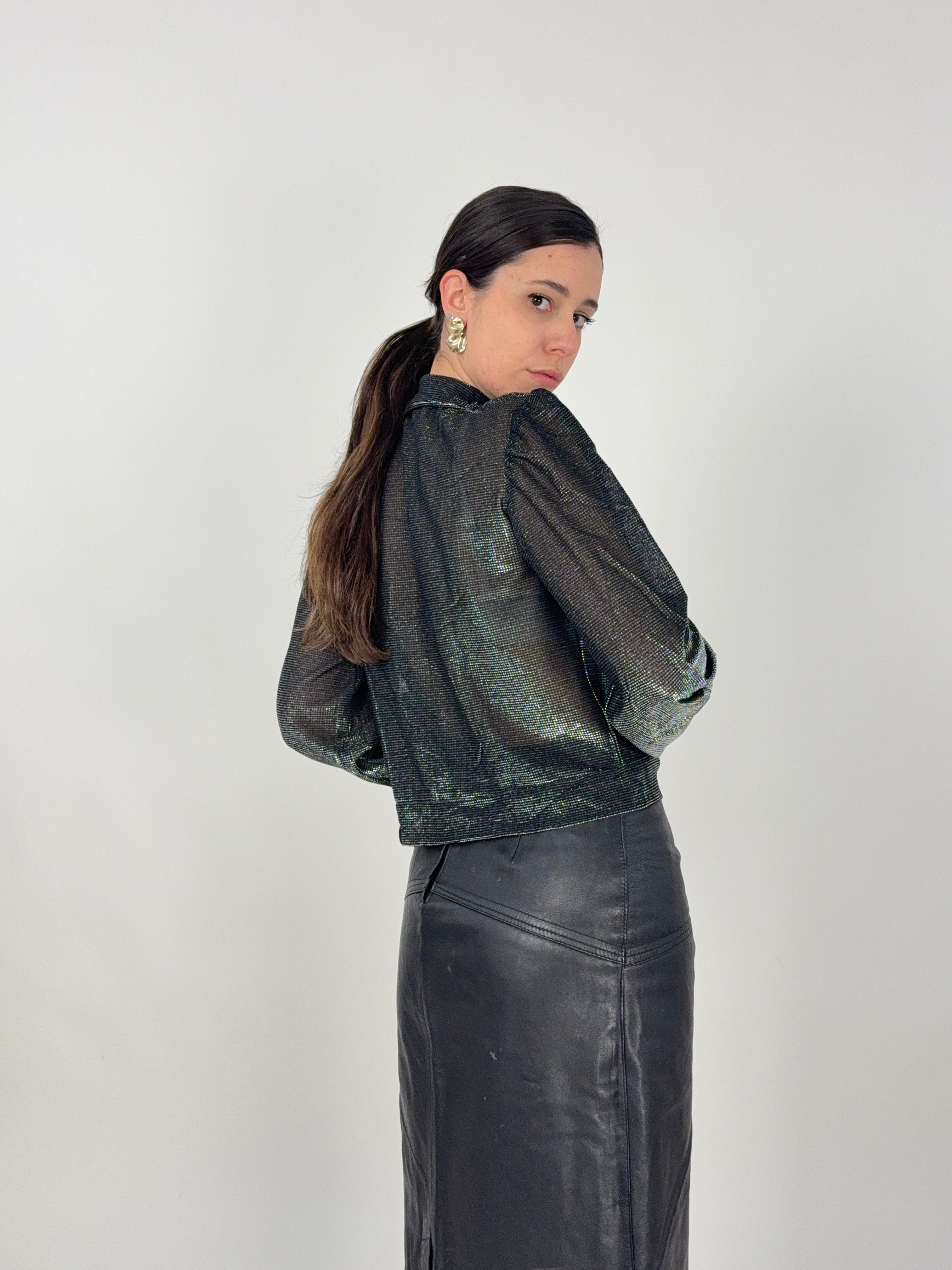 Blusa anni '80 metallizzata