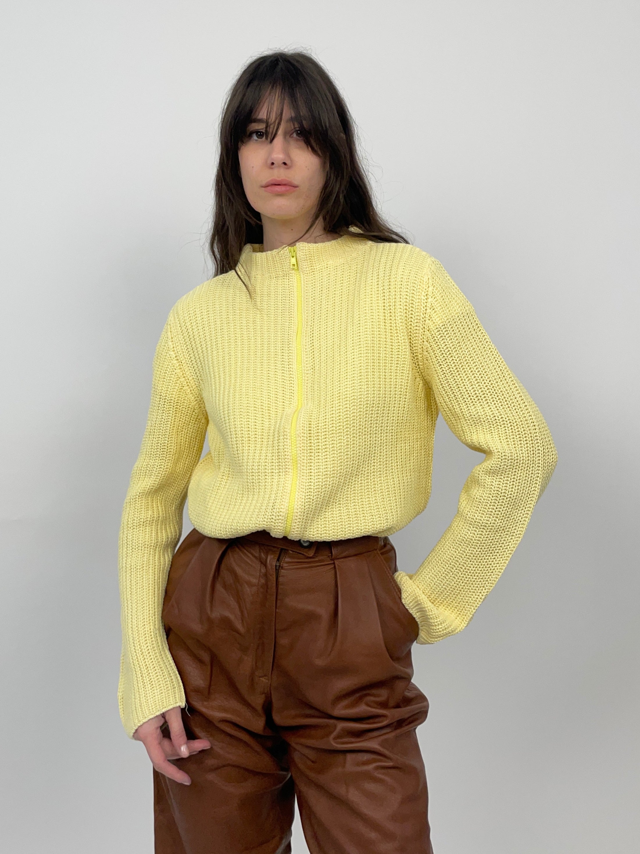 cardigan-benetton-anni-90-in-cotone-giallo