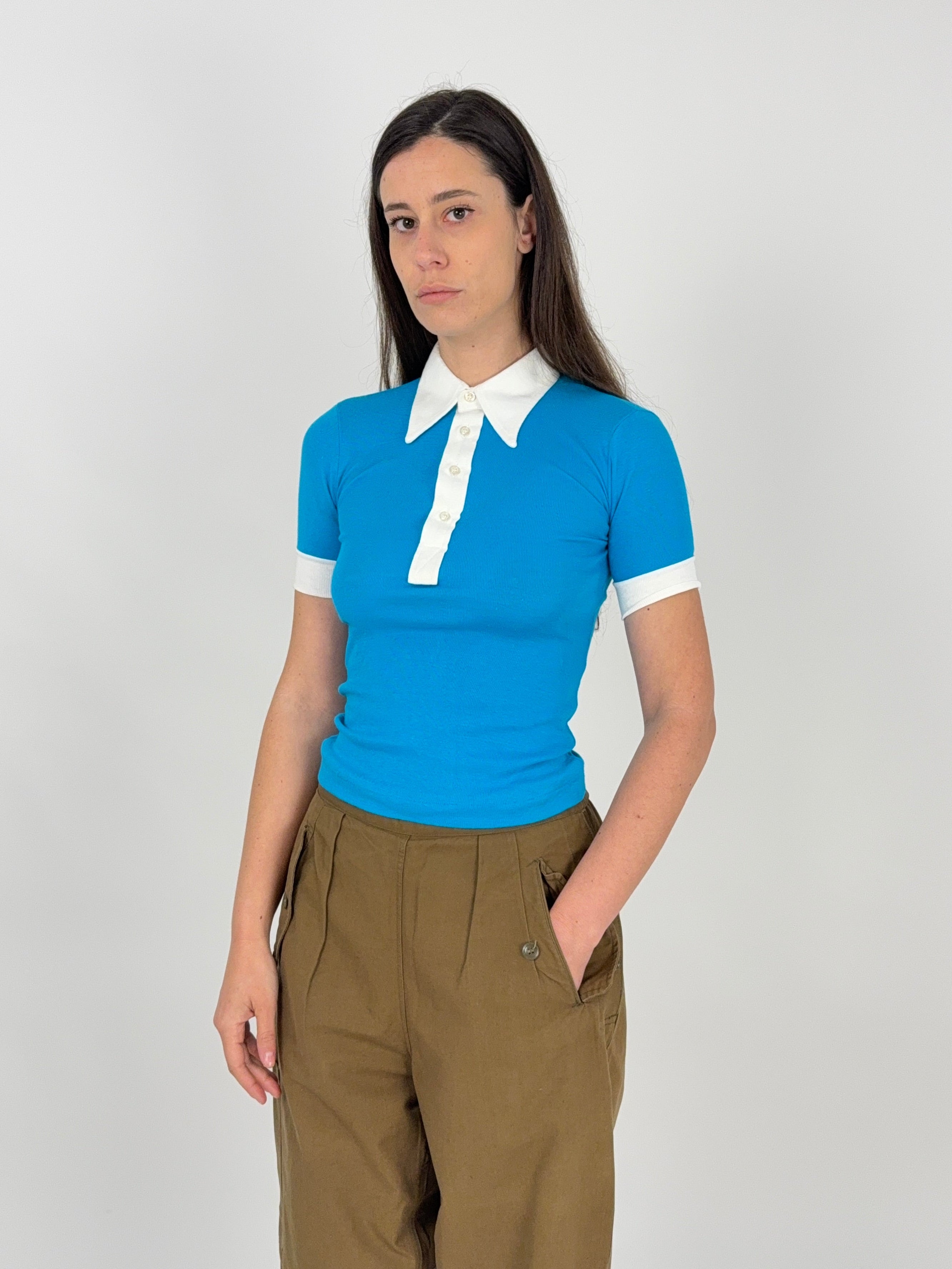 Polo anni '70 - manica corta in jersey di cotone