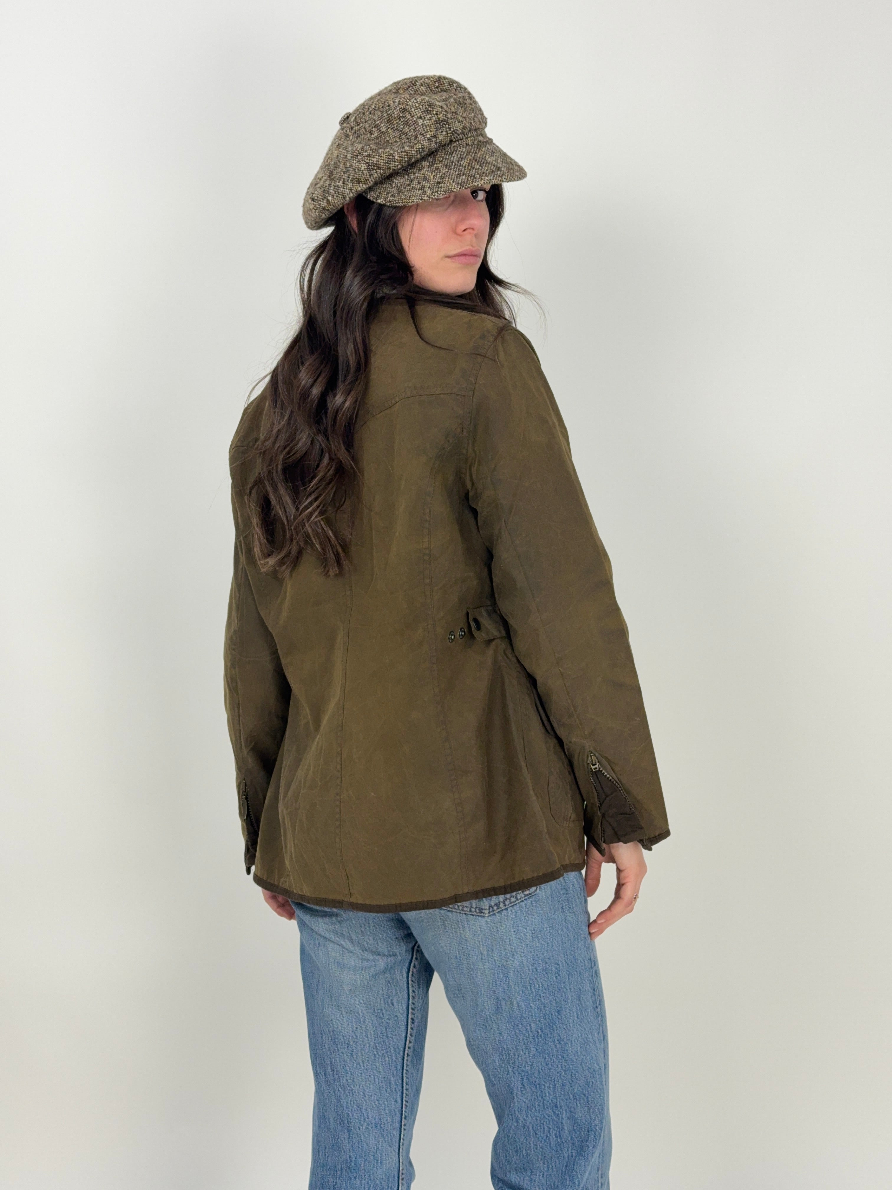 Giacca Barbour Cerata Donna anni ’90 Made in England – Wax Jacket Marrone