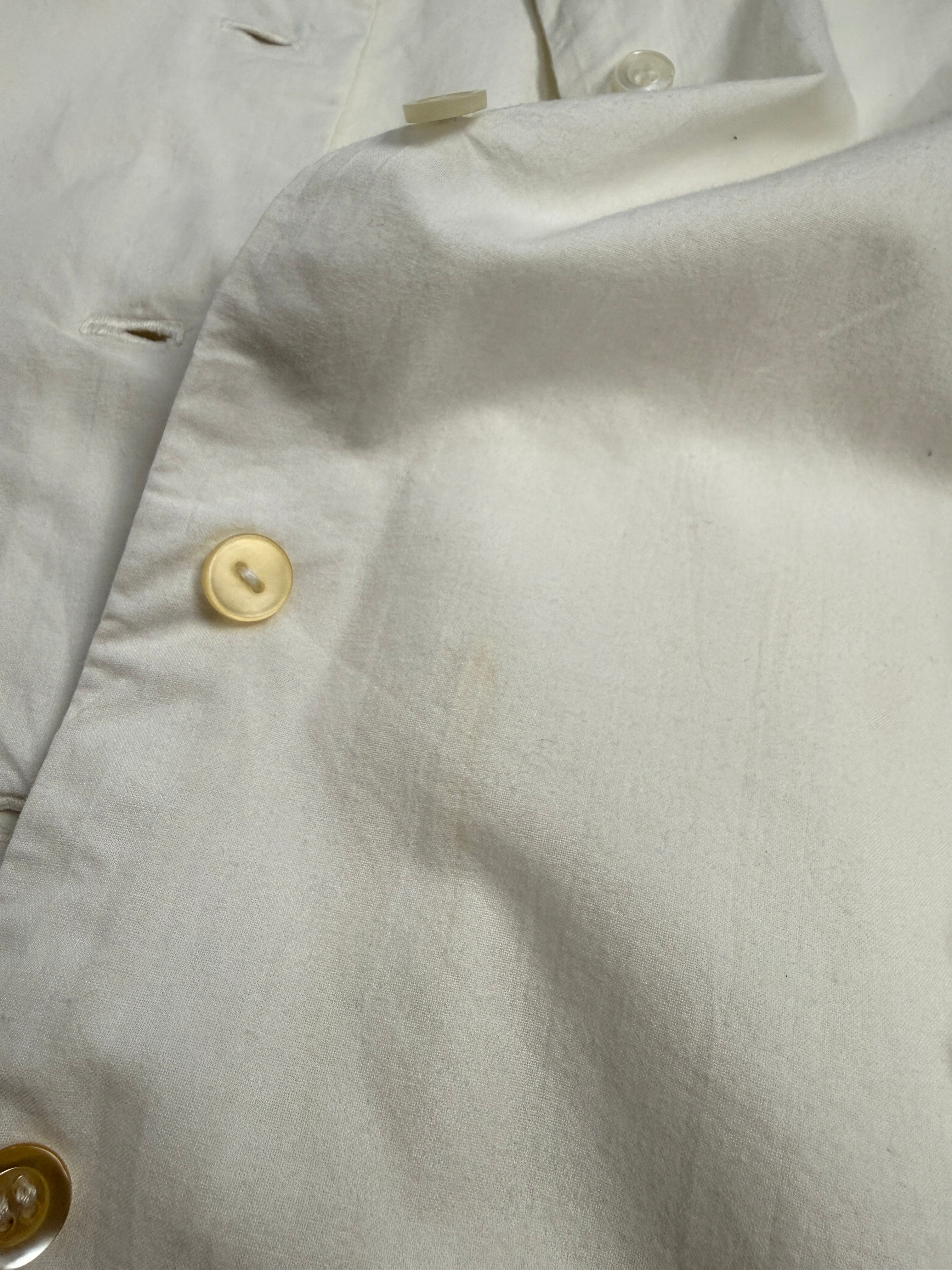 Camicia artigianale in cotone bianco con dettagli in Pizzo San Gallo