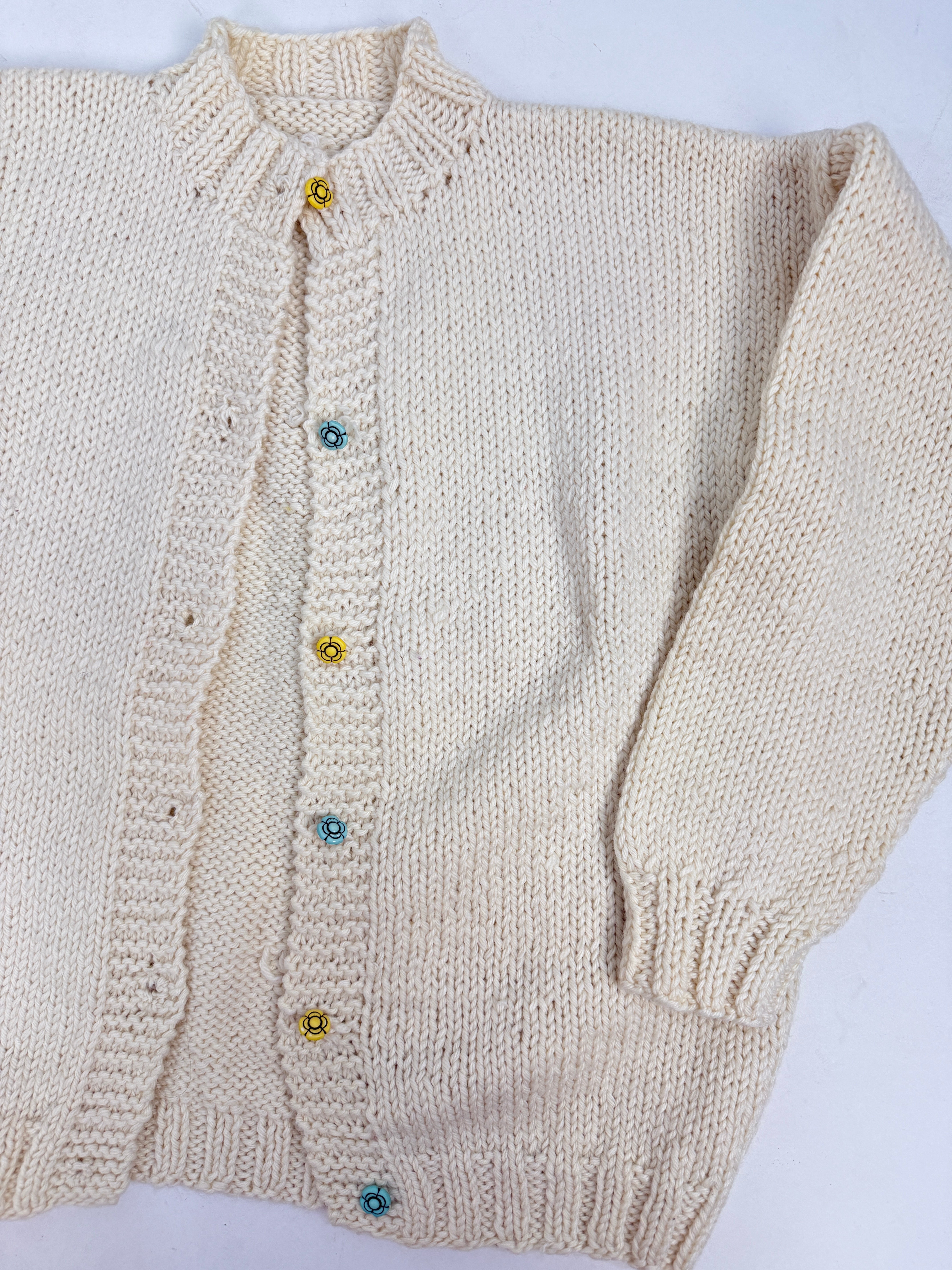 Cardigan Fatto a Mano in Morbida Lana Vintage Handmade - S/M