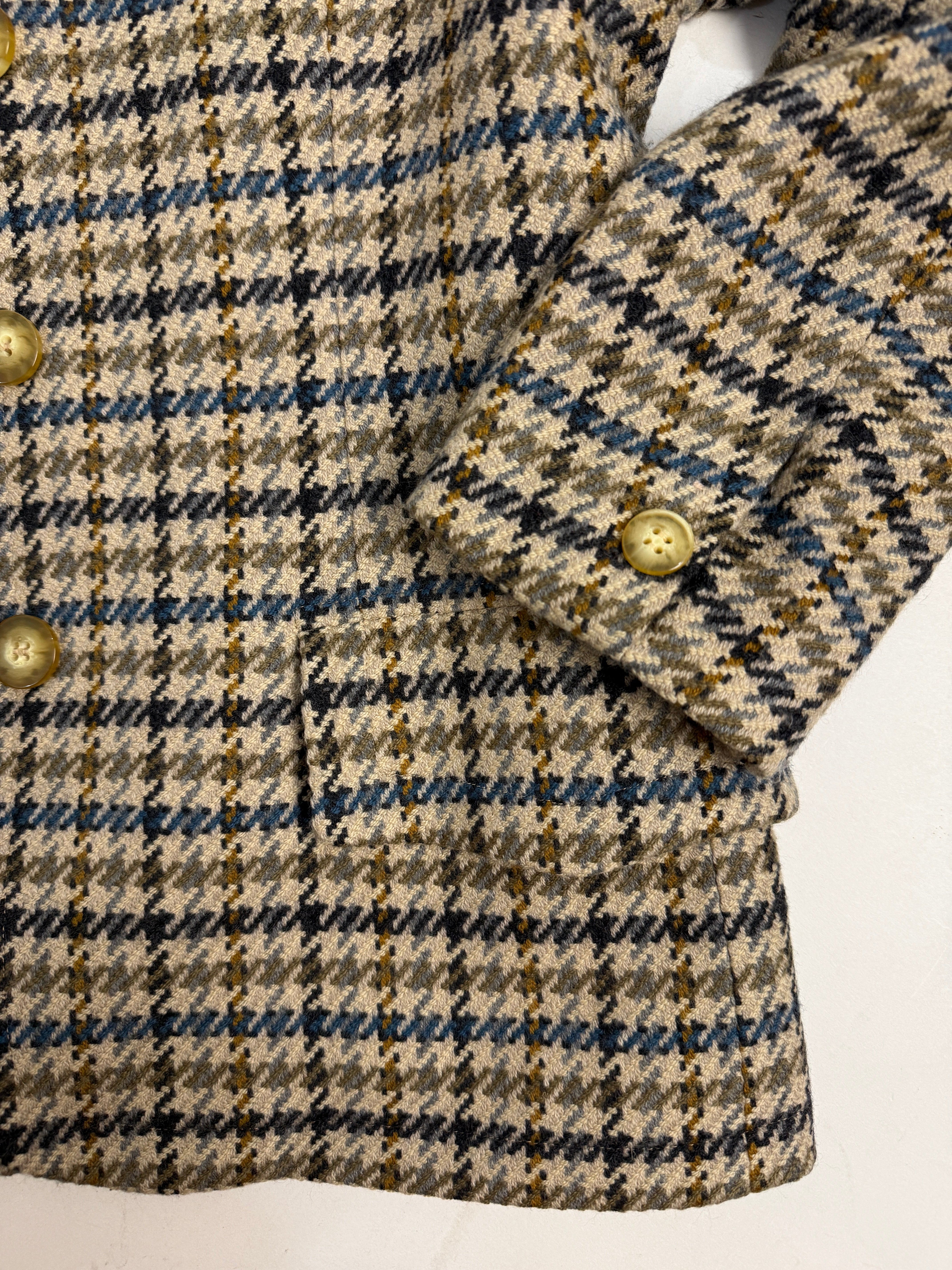Giacca Primi Anni '80 Pied de Poule Lana Cashmere - Taglia 44/L