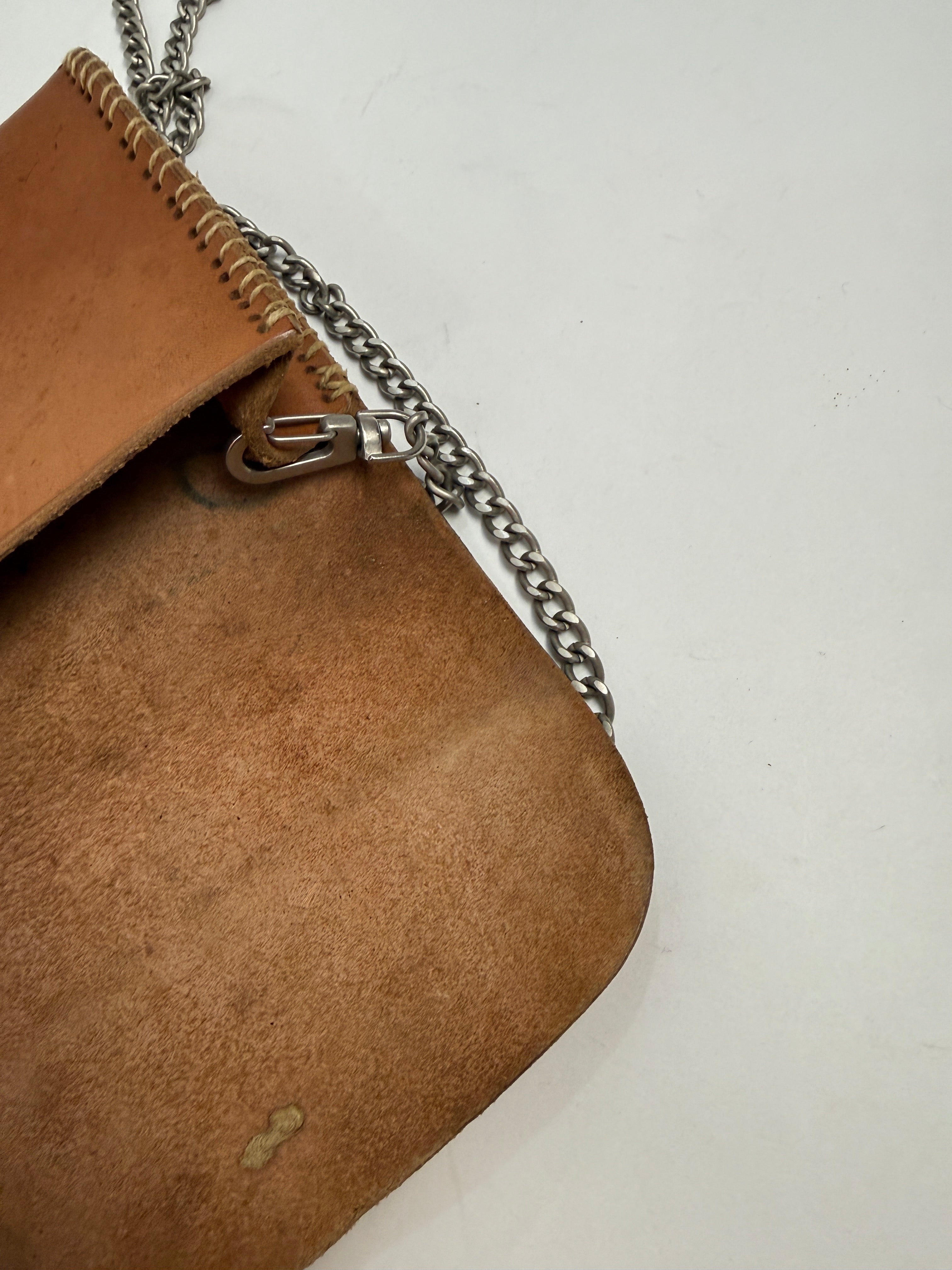 Mini Bag Artigianale in Cuoio Anni '70