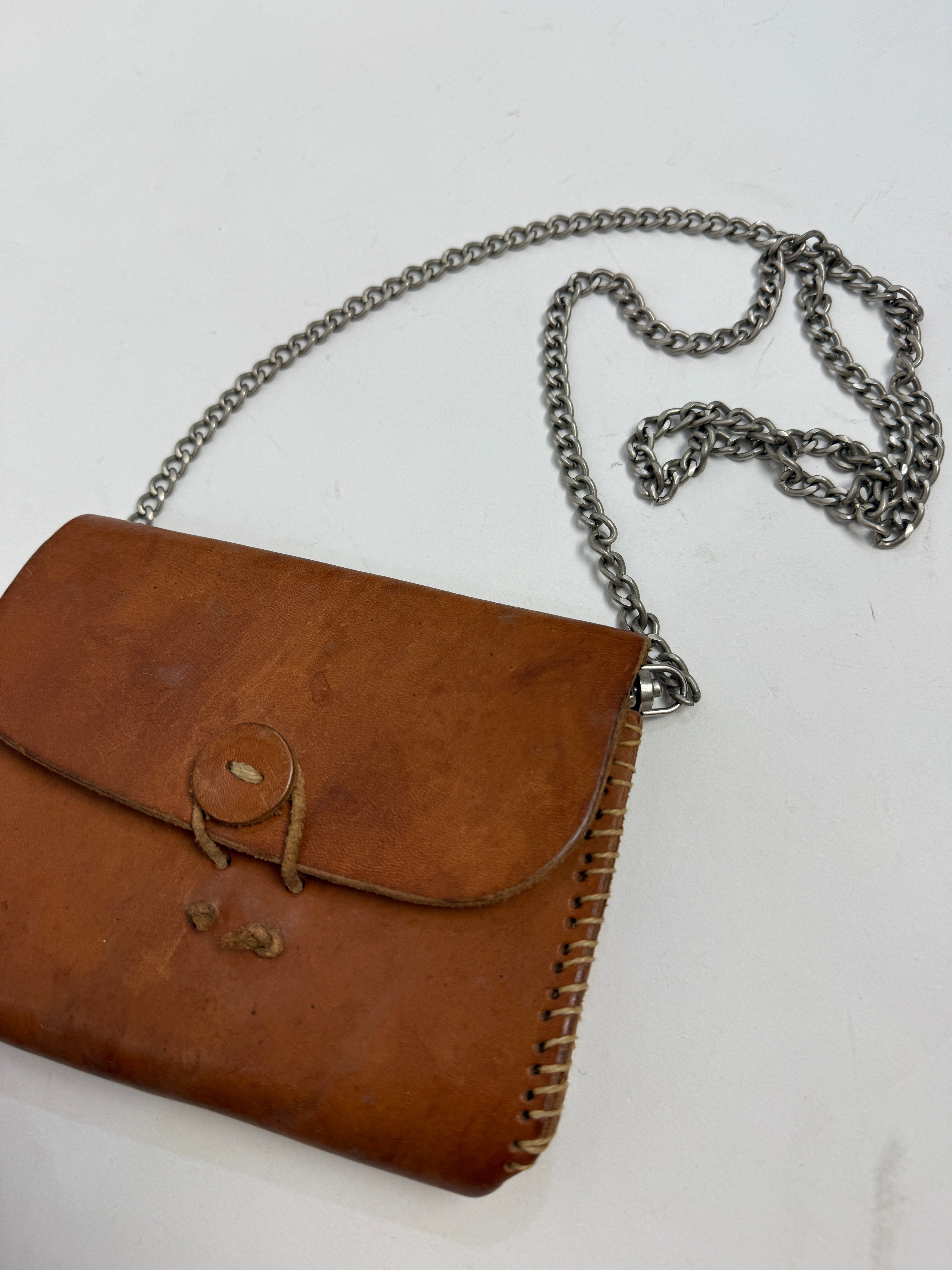 Mini Bag Artigianale in Cuoio Anni '70