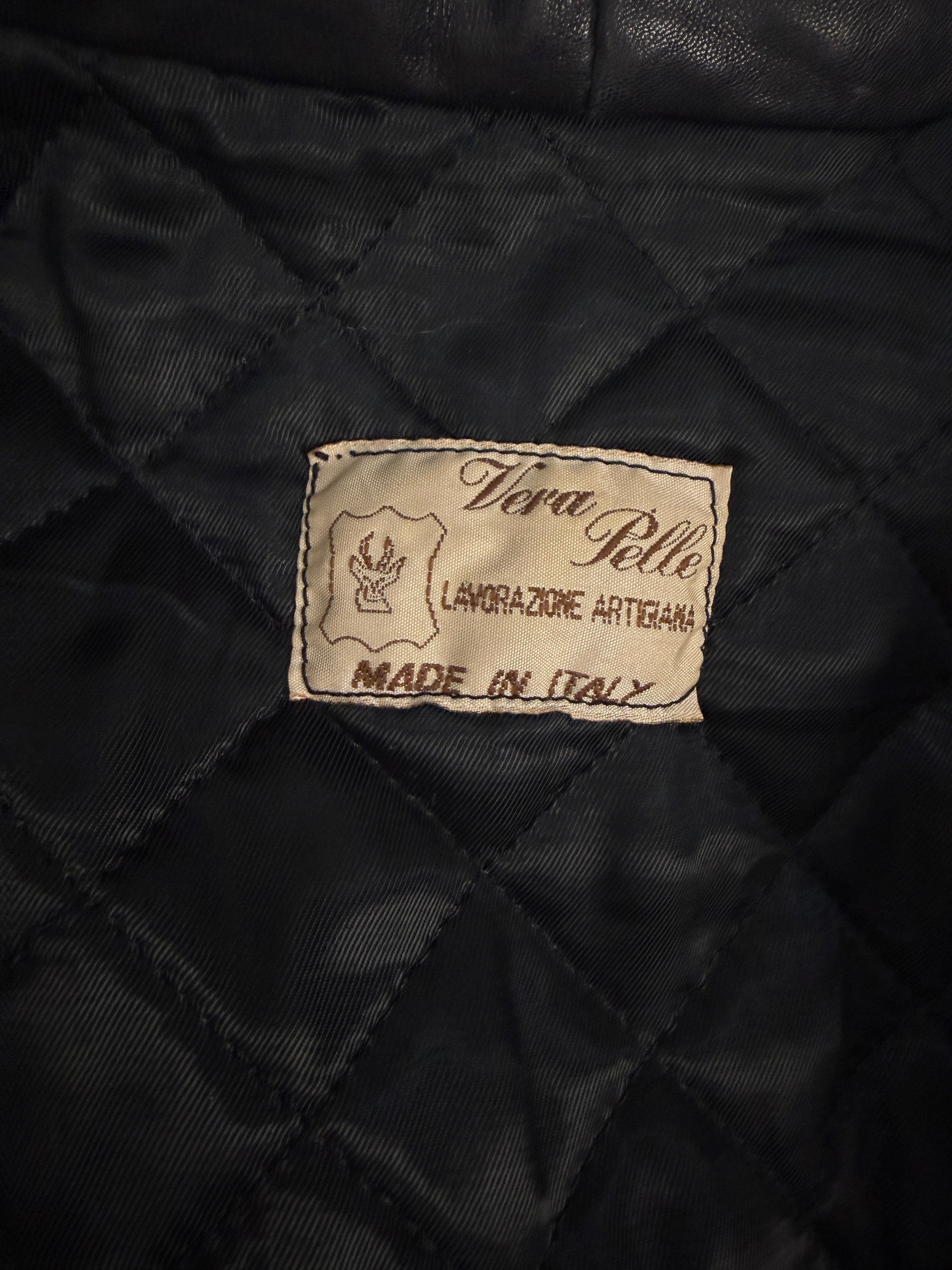 Bomber in pelle nera anni '80