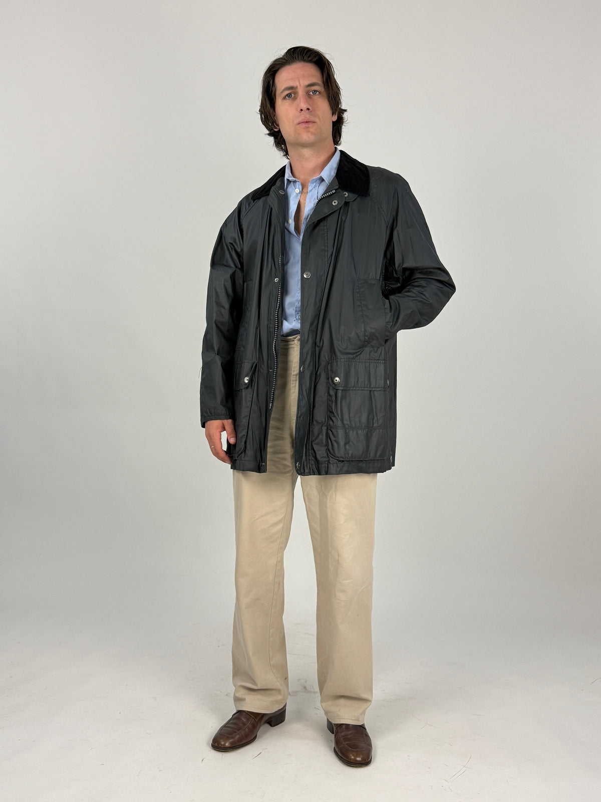 Giacca Cerata Vintage Fodera Tartan - Taglia XL