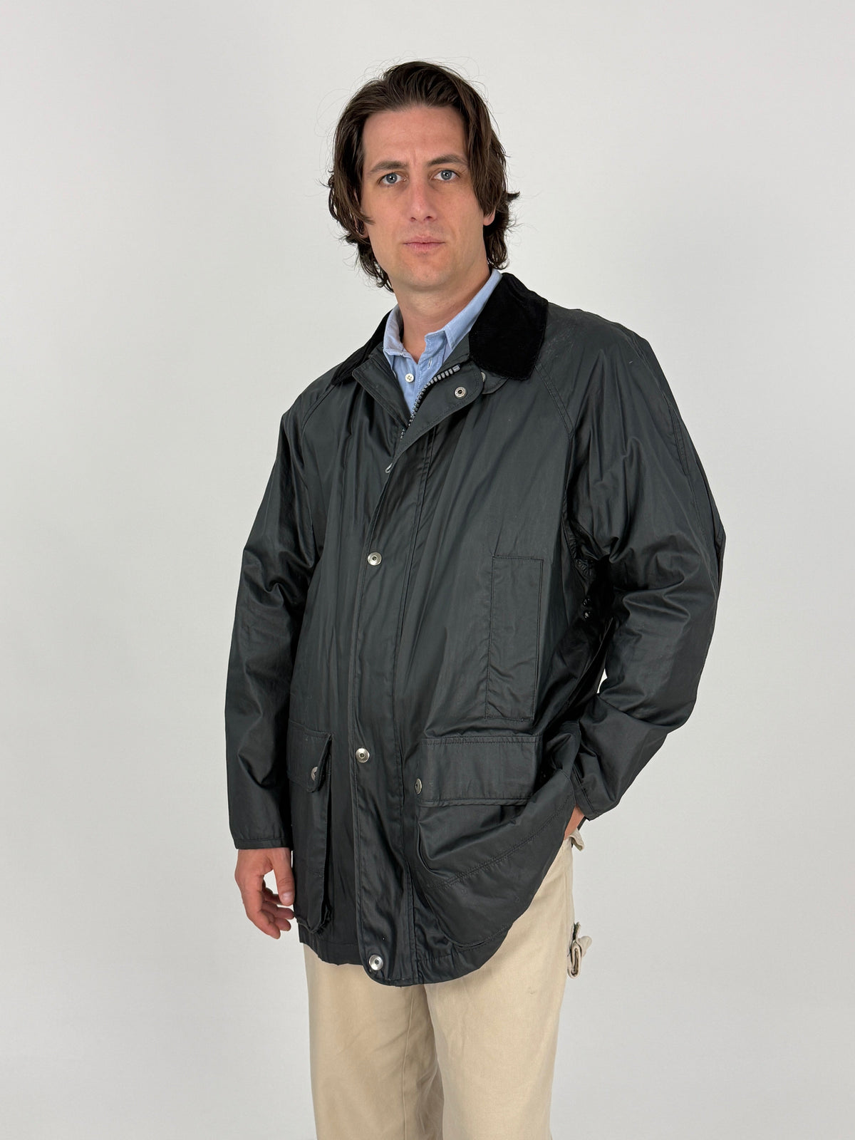 Giacca Cerata Vintage Fodera Tartan - Taglia XL