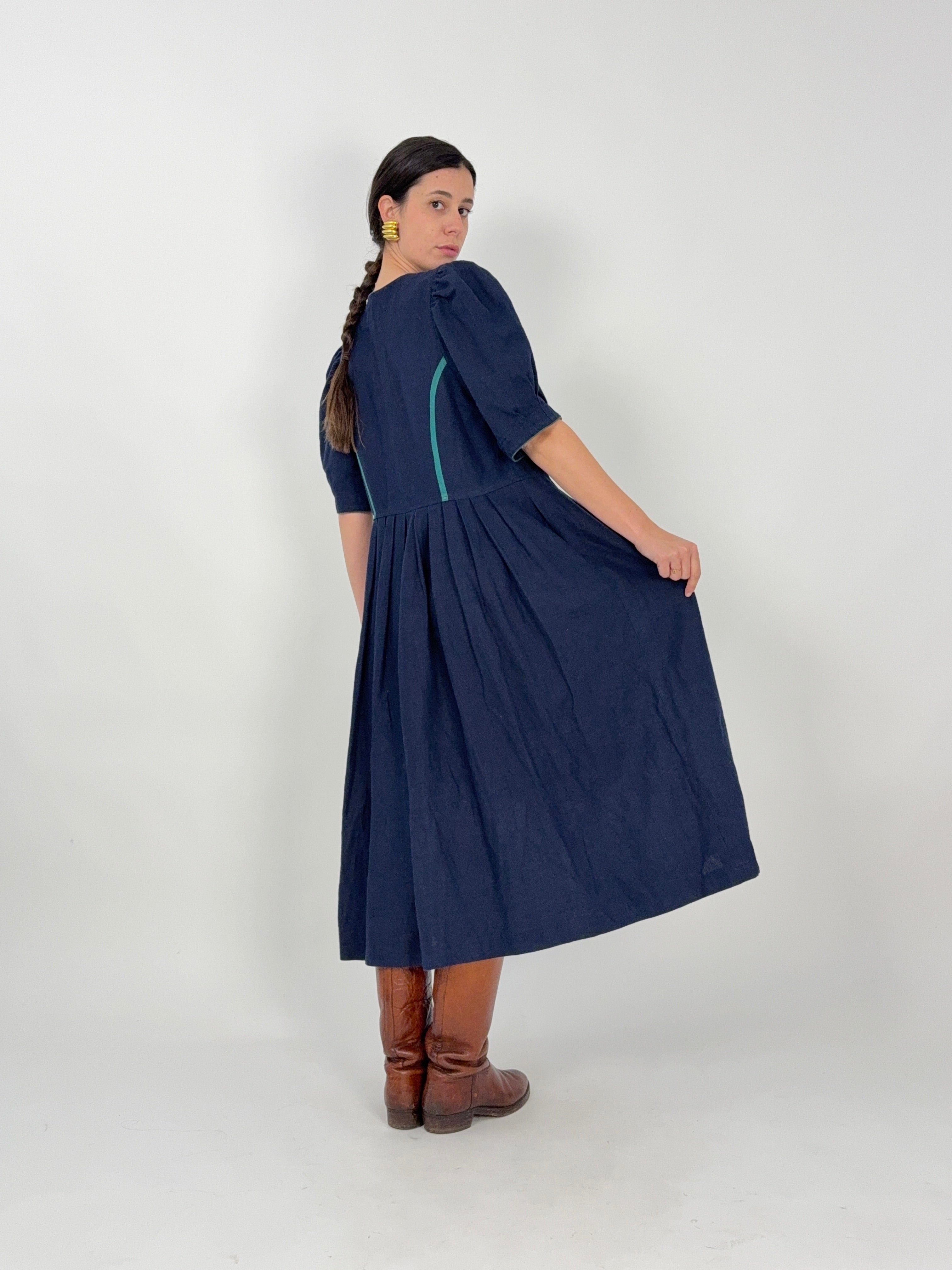 Abito Vintage Berwin & Wolff in Lino Blu