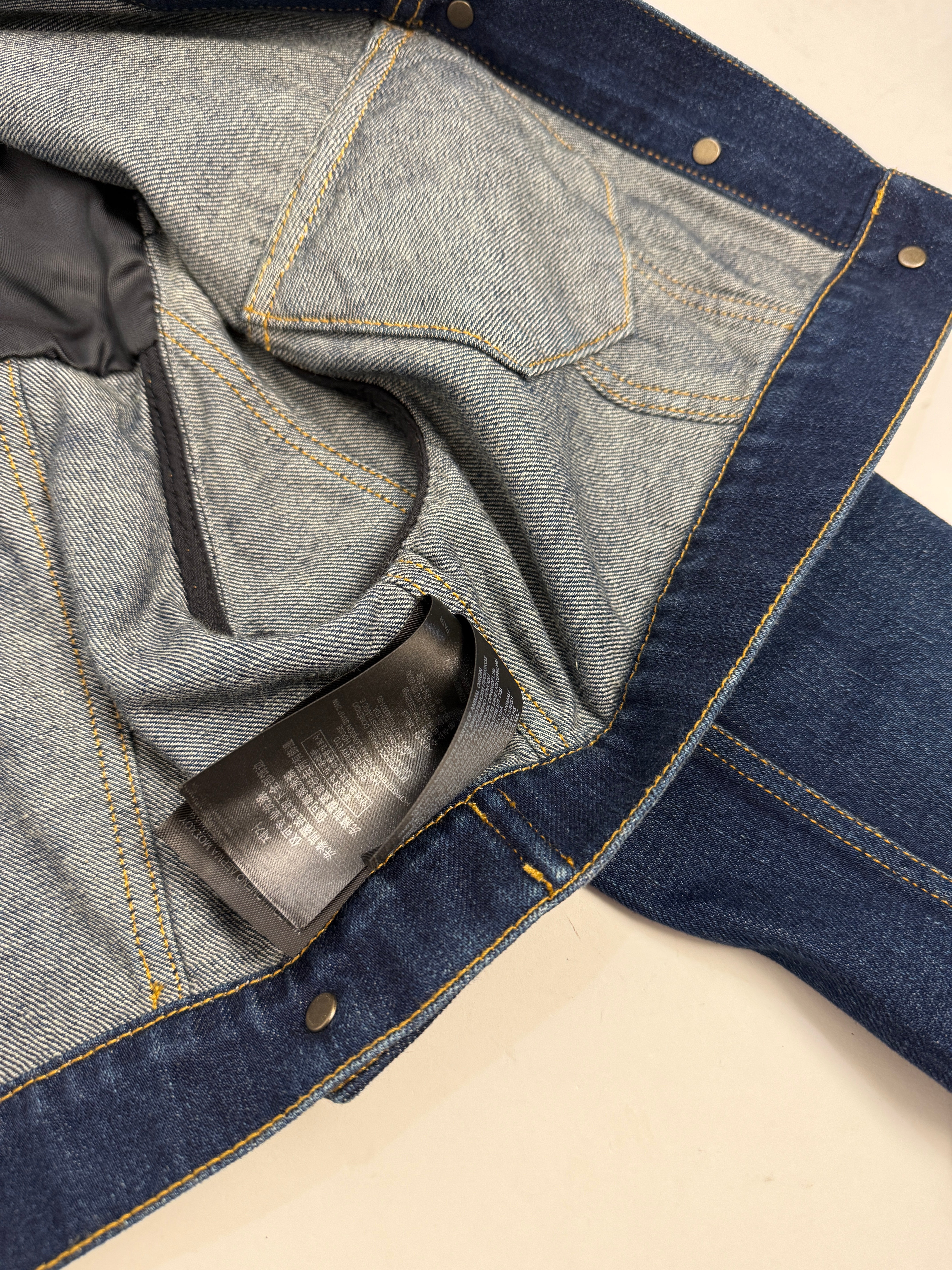 Giacca di Jeans Cropped Burberry Prorsum - con Colletto in Vernice Tiffany