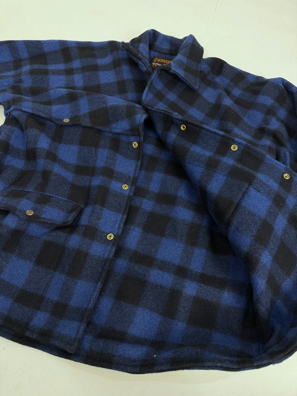 Giacca Mackinaw Cruiser Pioneer Lana Buffalo Check Blu Nero Vintage - Taglia XXL