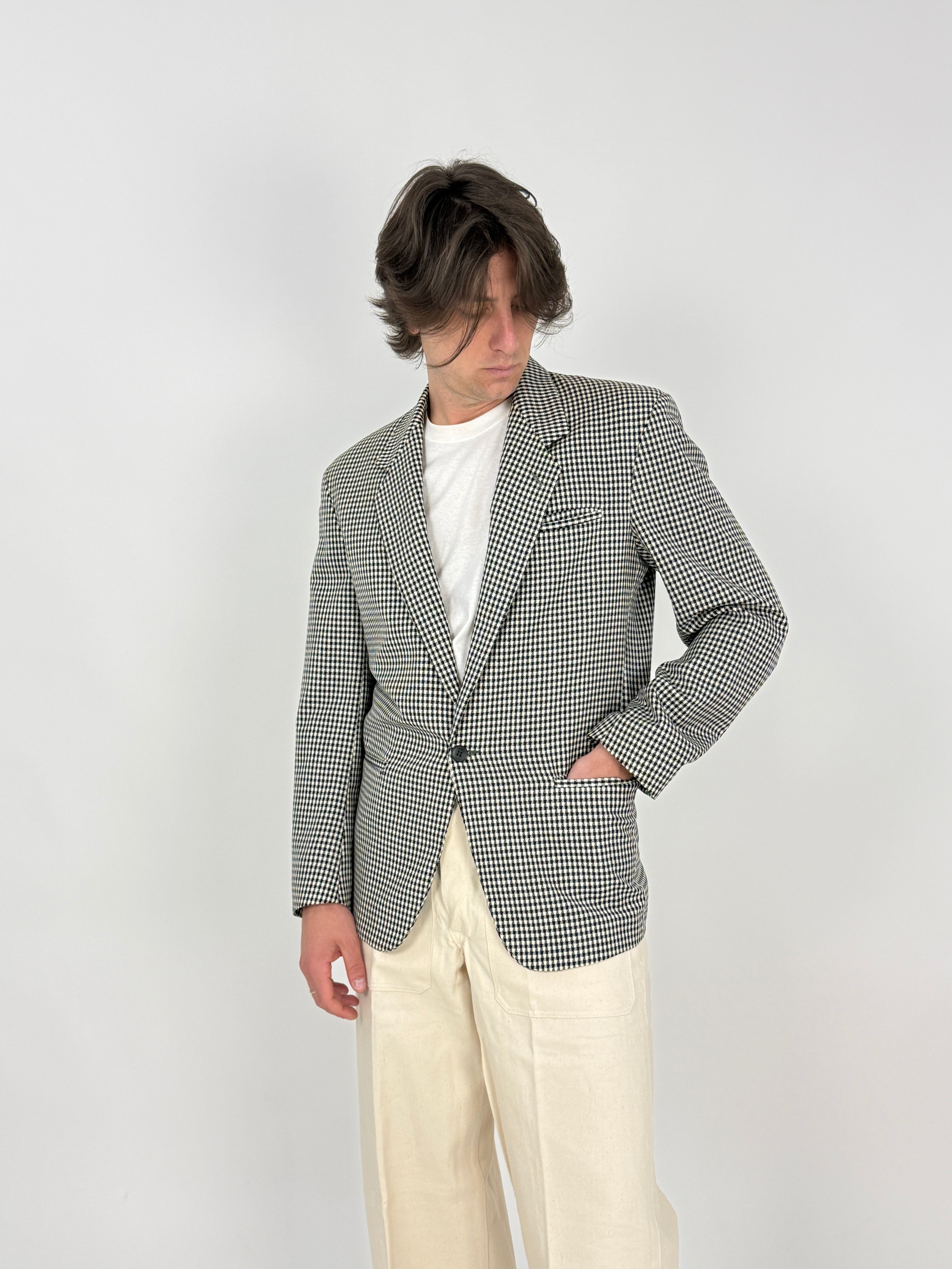 Giacca anni '70 in fresco lana pied de poule