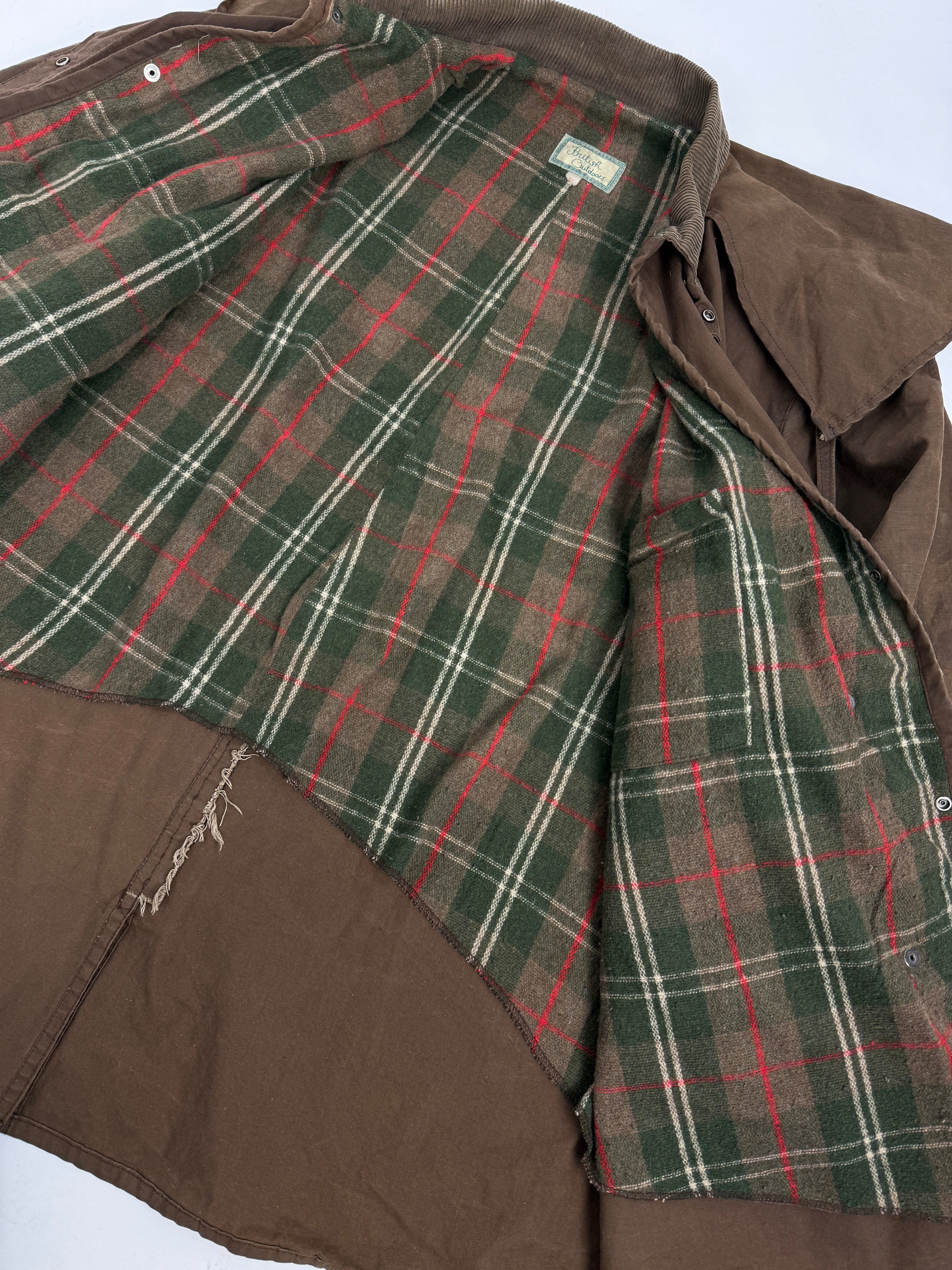 Giacca cerata Inglese vintage - fodera tartan