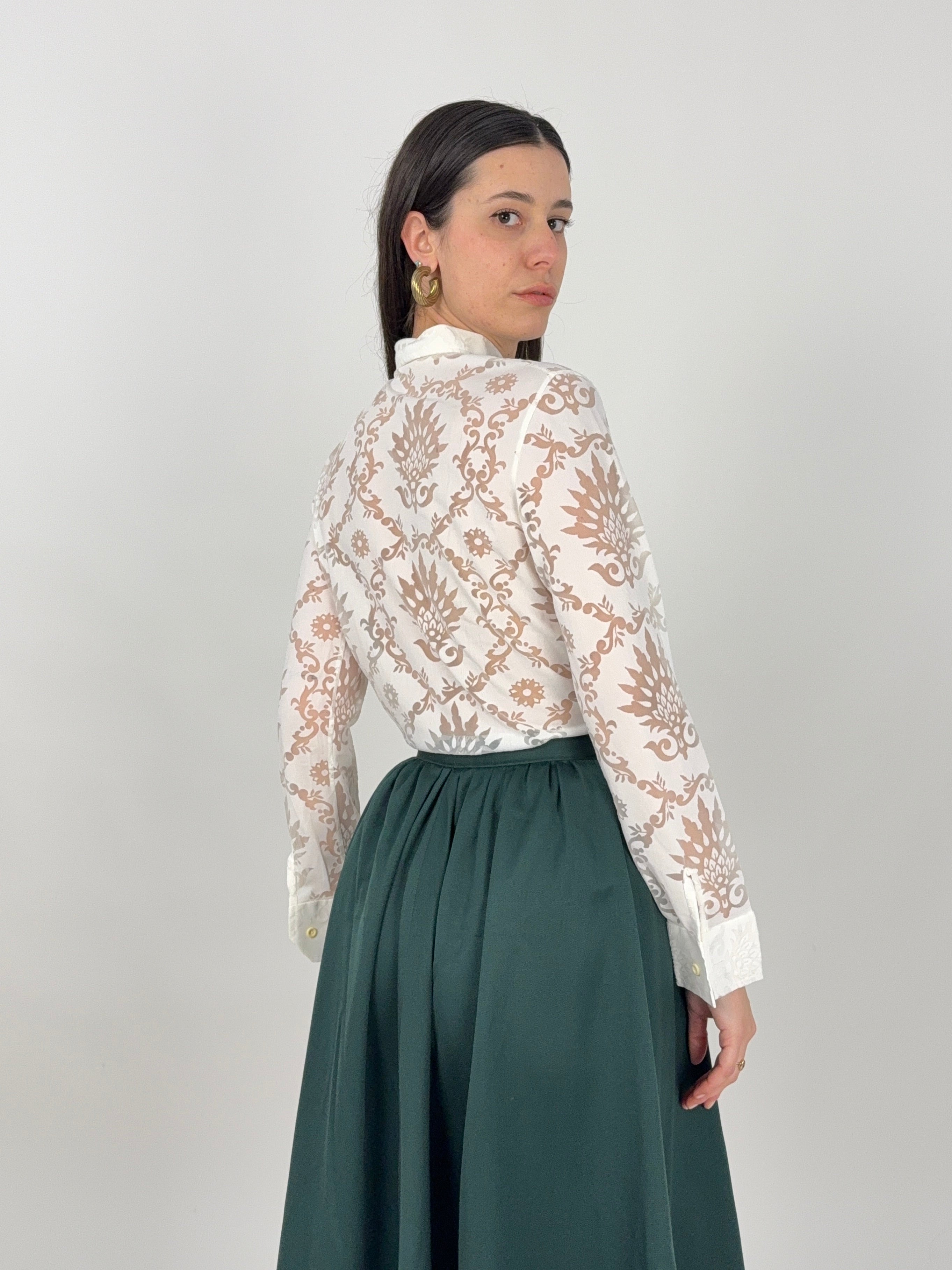 Camicia anni '70 - bianco jacquard