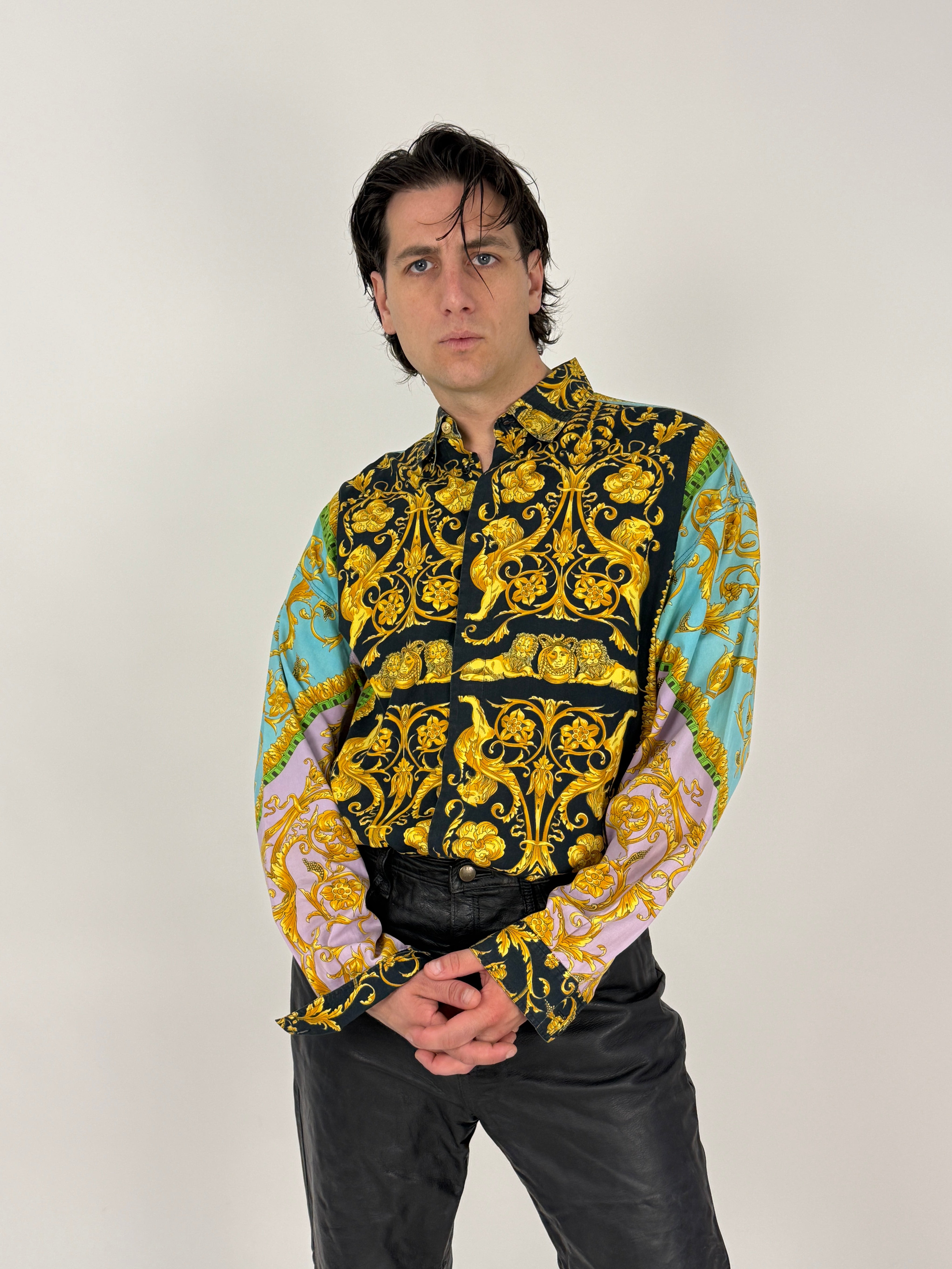 camicia versus versace stile barocco anni '80 vintage