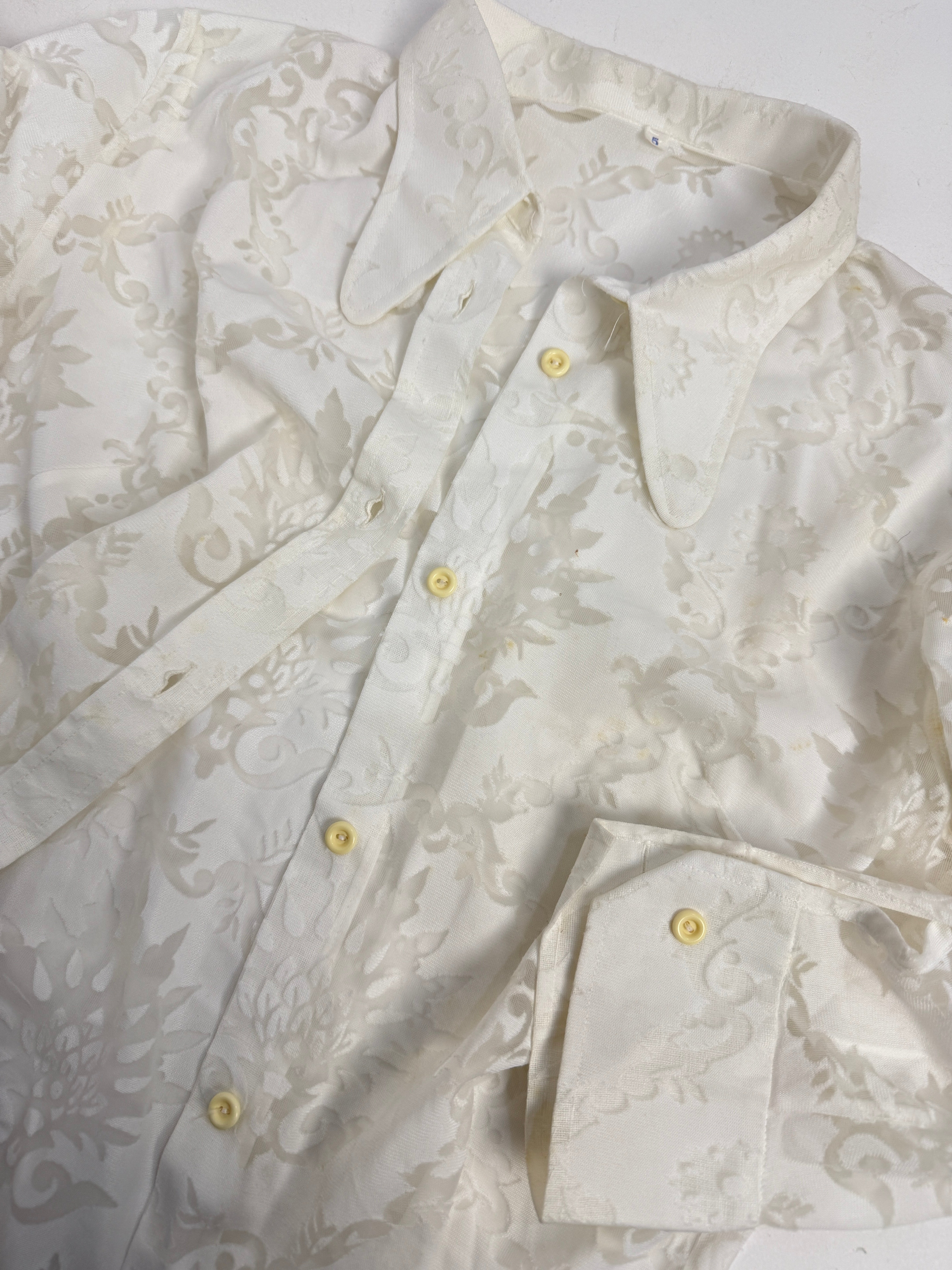 Camicia anni '70 - bianco jacquard