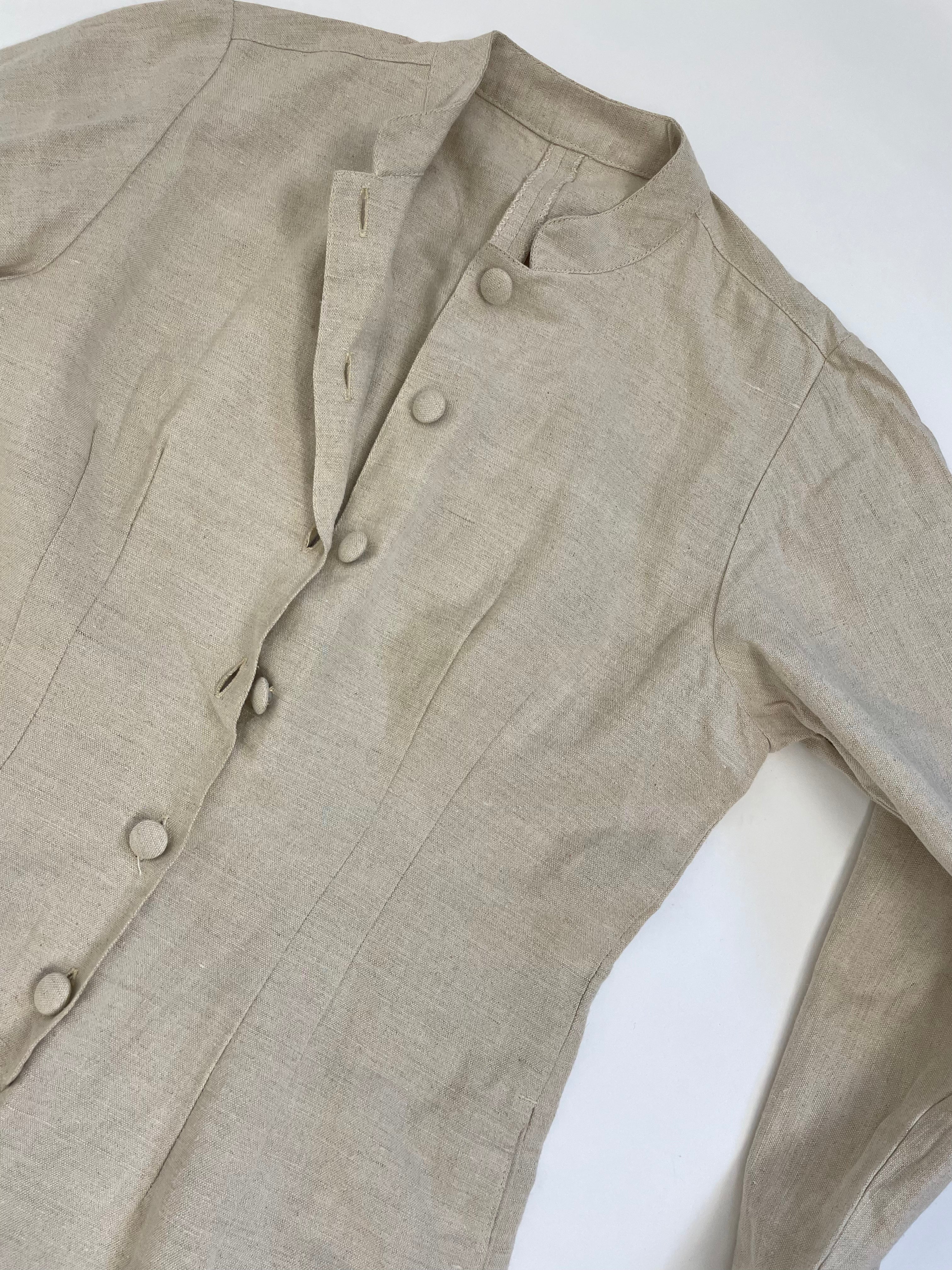 Tuta sartoriale in lino grezzo