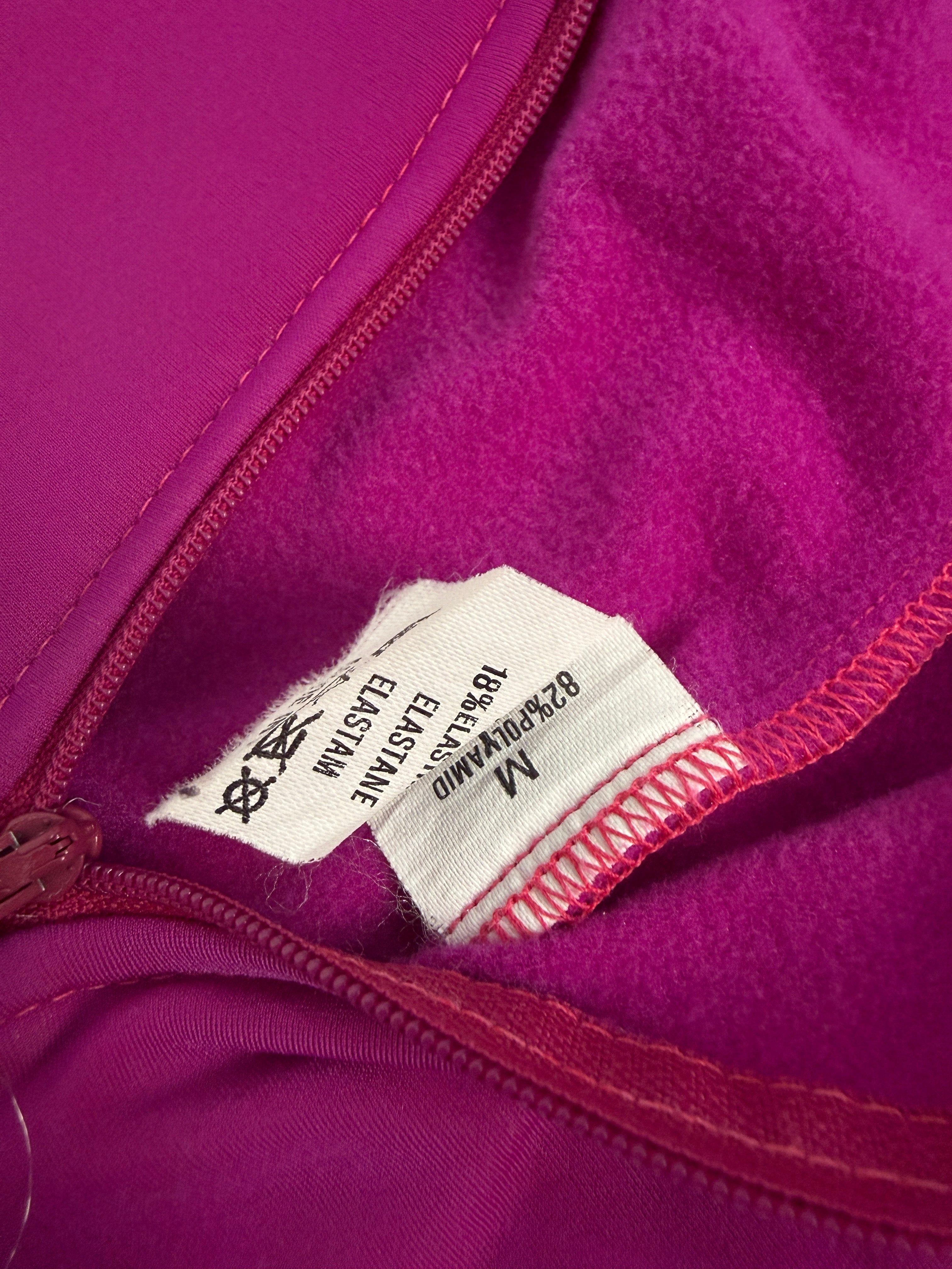 Tuta Aderente Anni '80 Fucsia con Pannelli Geometrici — Taglia M