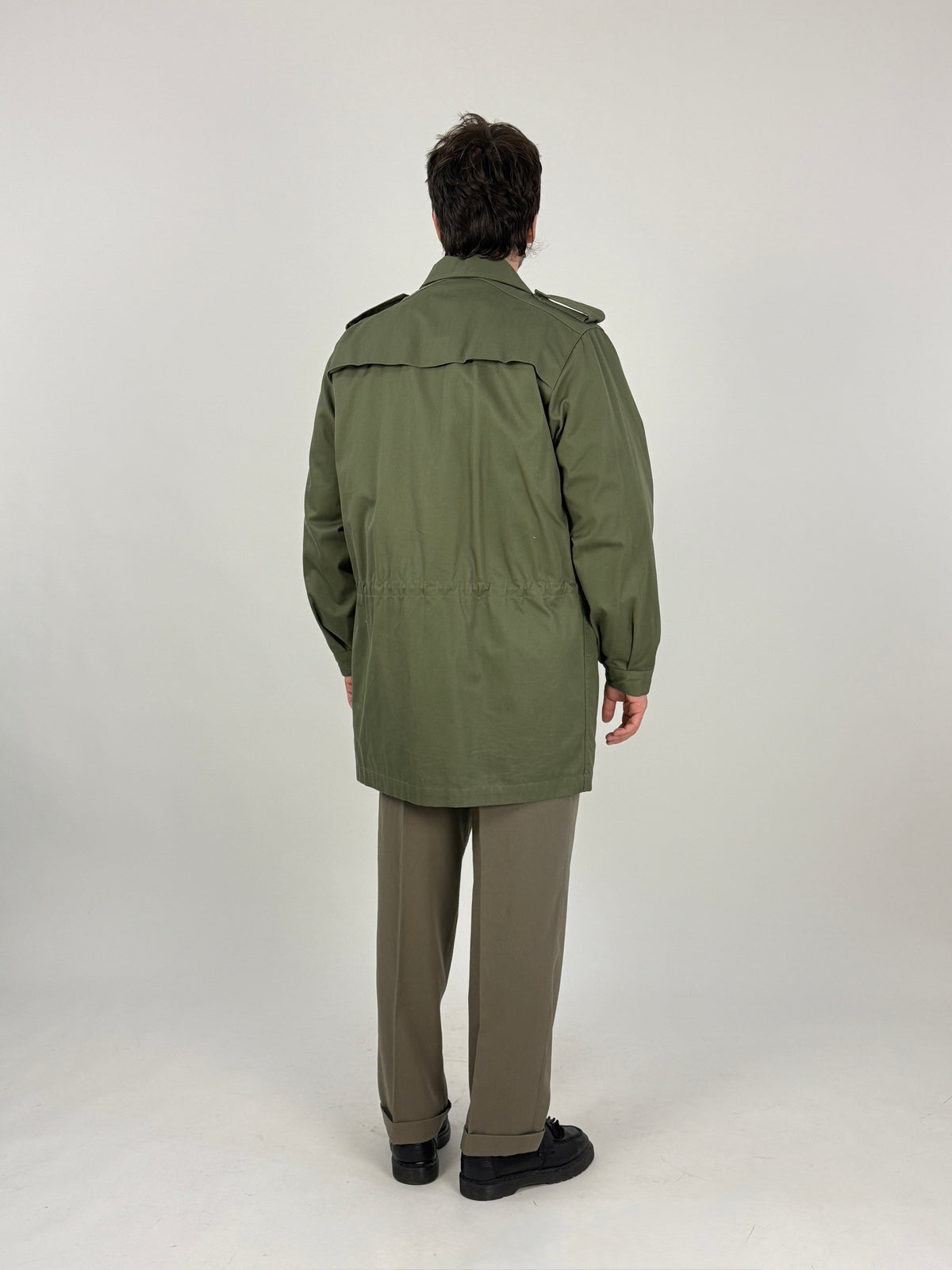 Dettaglio interno parka militare Esercito Italiano - cerniera di aggancio imbottitura, tasca interna verticale, coulisse vita