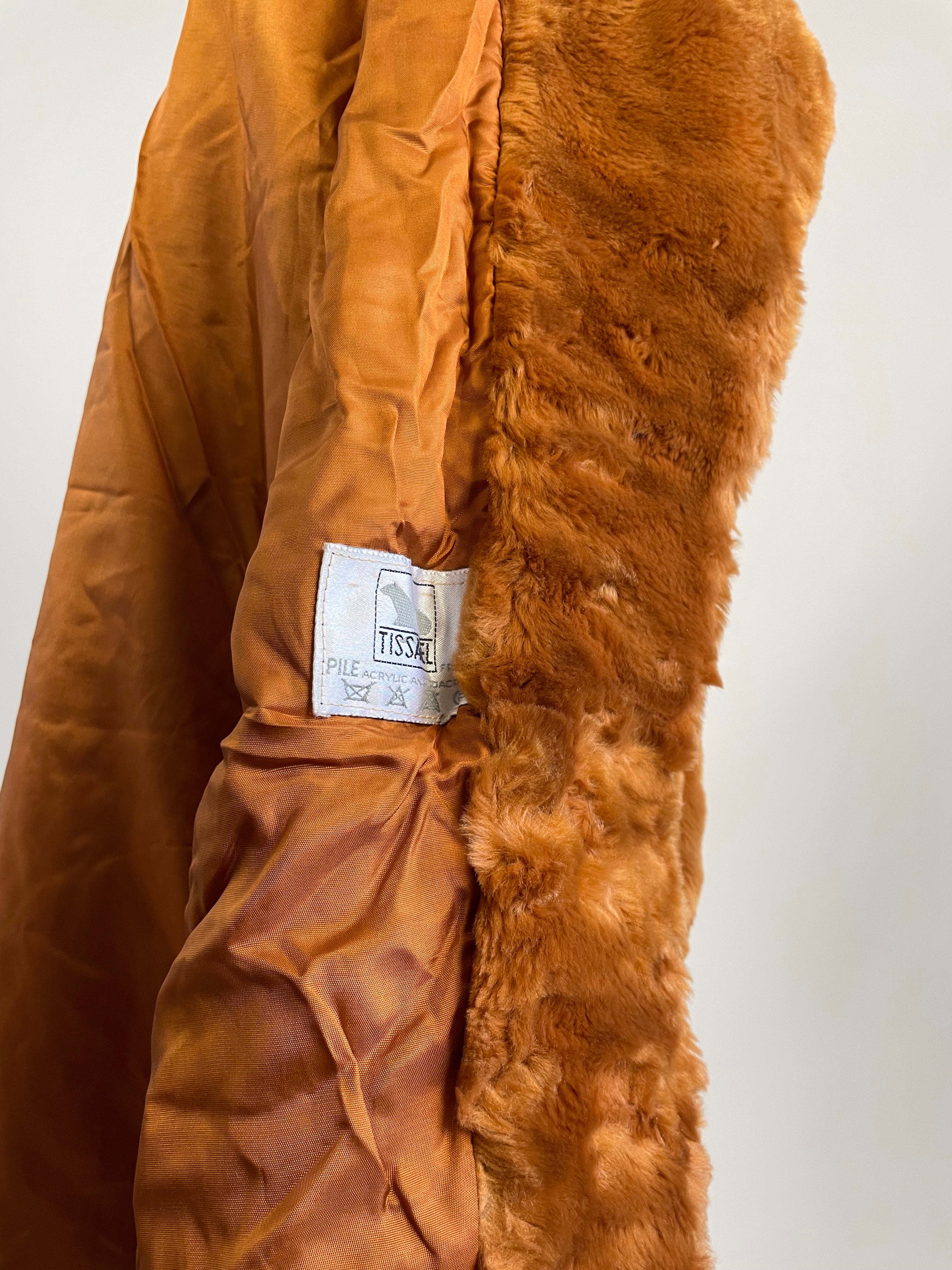 Cappotto anni '80 Couture Hélène in pelliccia sintetica