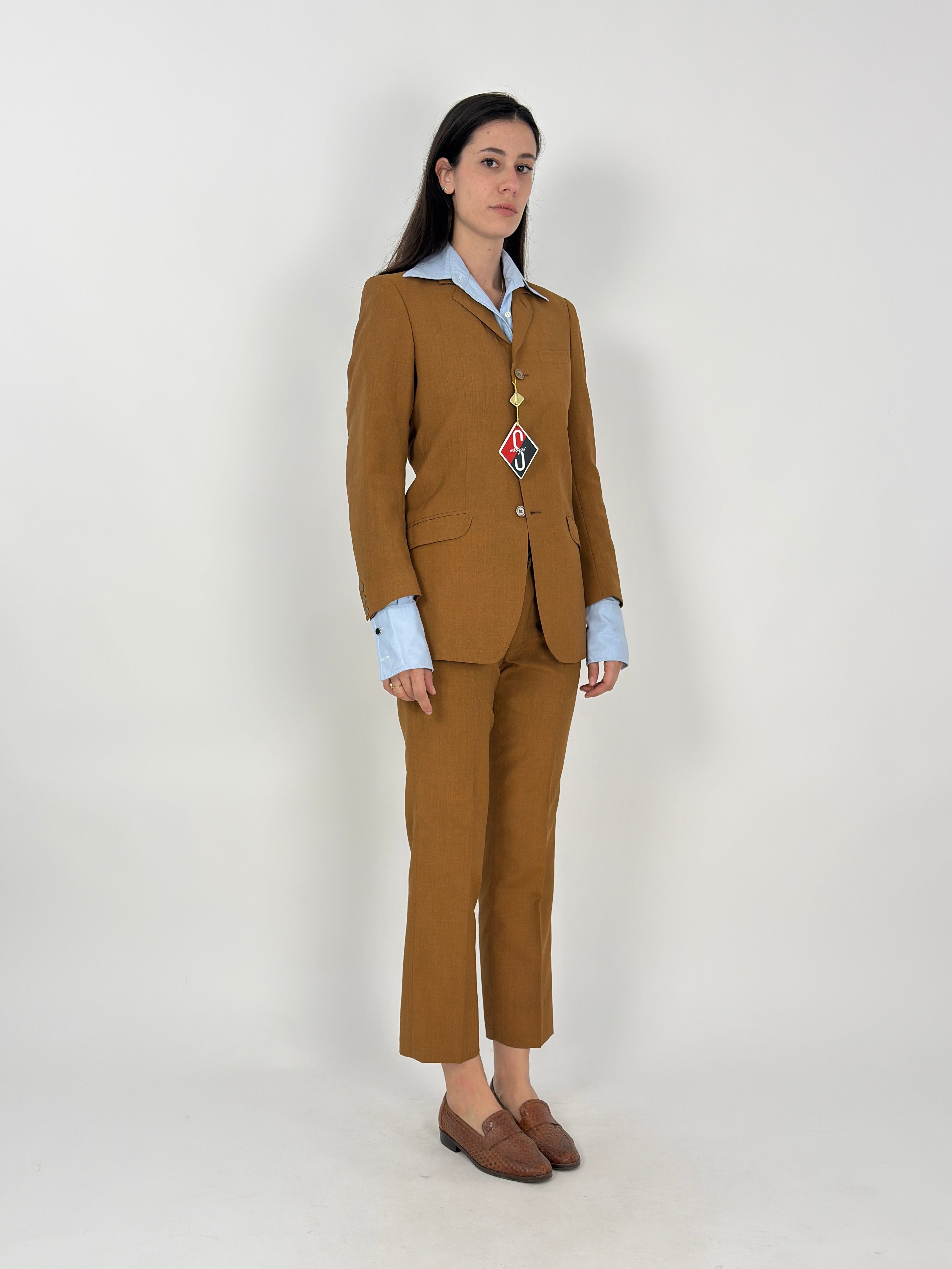 Completo Giacca e Pantalone Deadstock Anni '70 Color Cuoio - Taglia 40